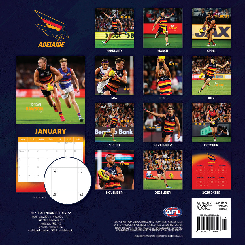 2027 AFL Adelaide Crows calendar image 4