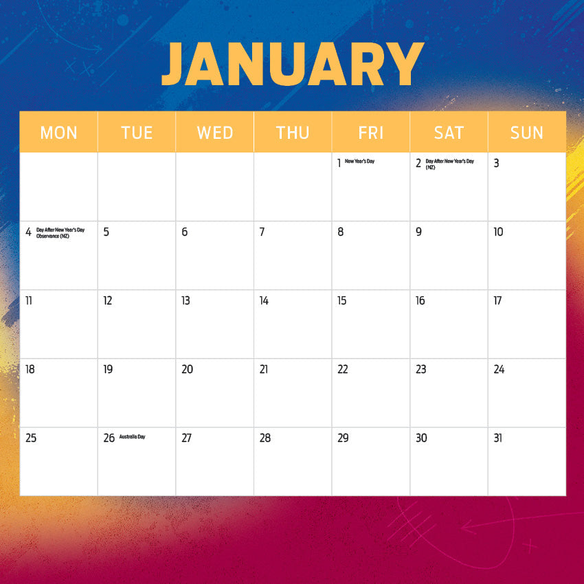2027 AFL Brisbane Lions calendar image 2