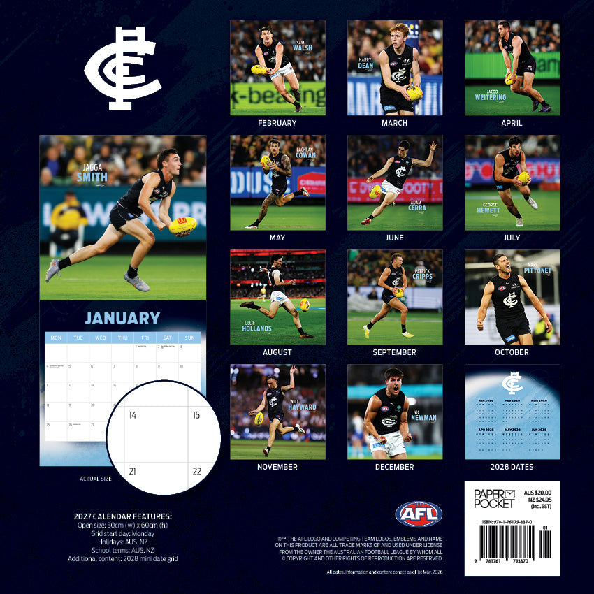 2027 AFL Carlton Blues calendar image 4