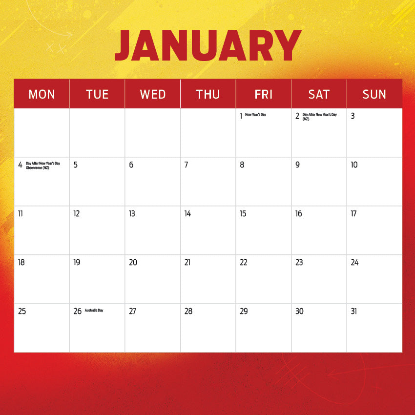 2027 AFL Gold Coast Suns calendar image 2