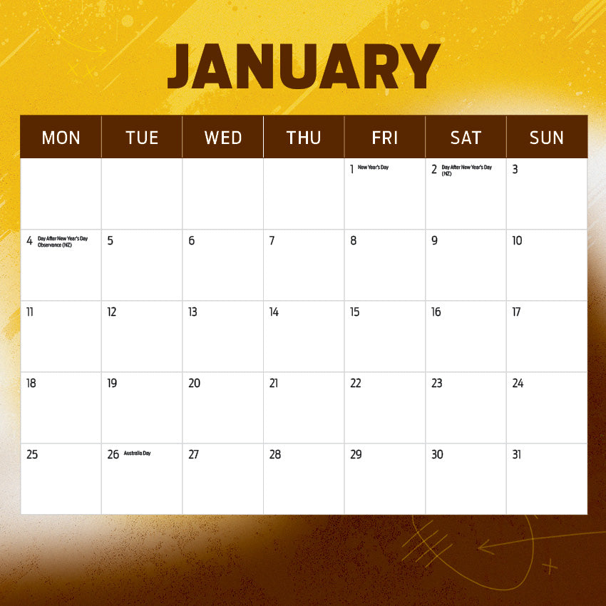 2027 AFL Hawthorn Hawks calendar image 2