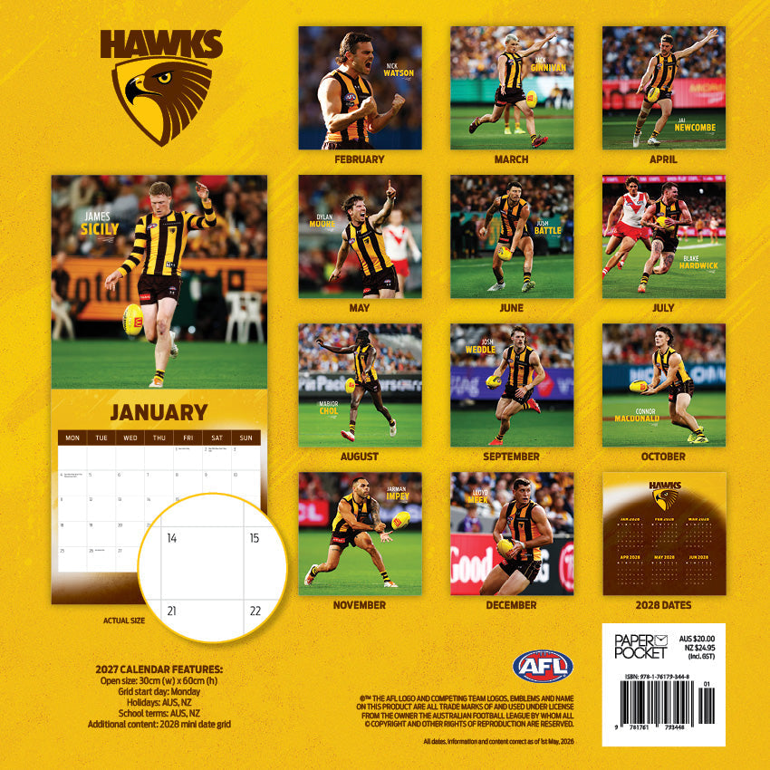 2027 AFL Hawthorn Hawks calendar image 4
