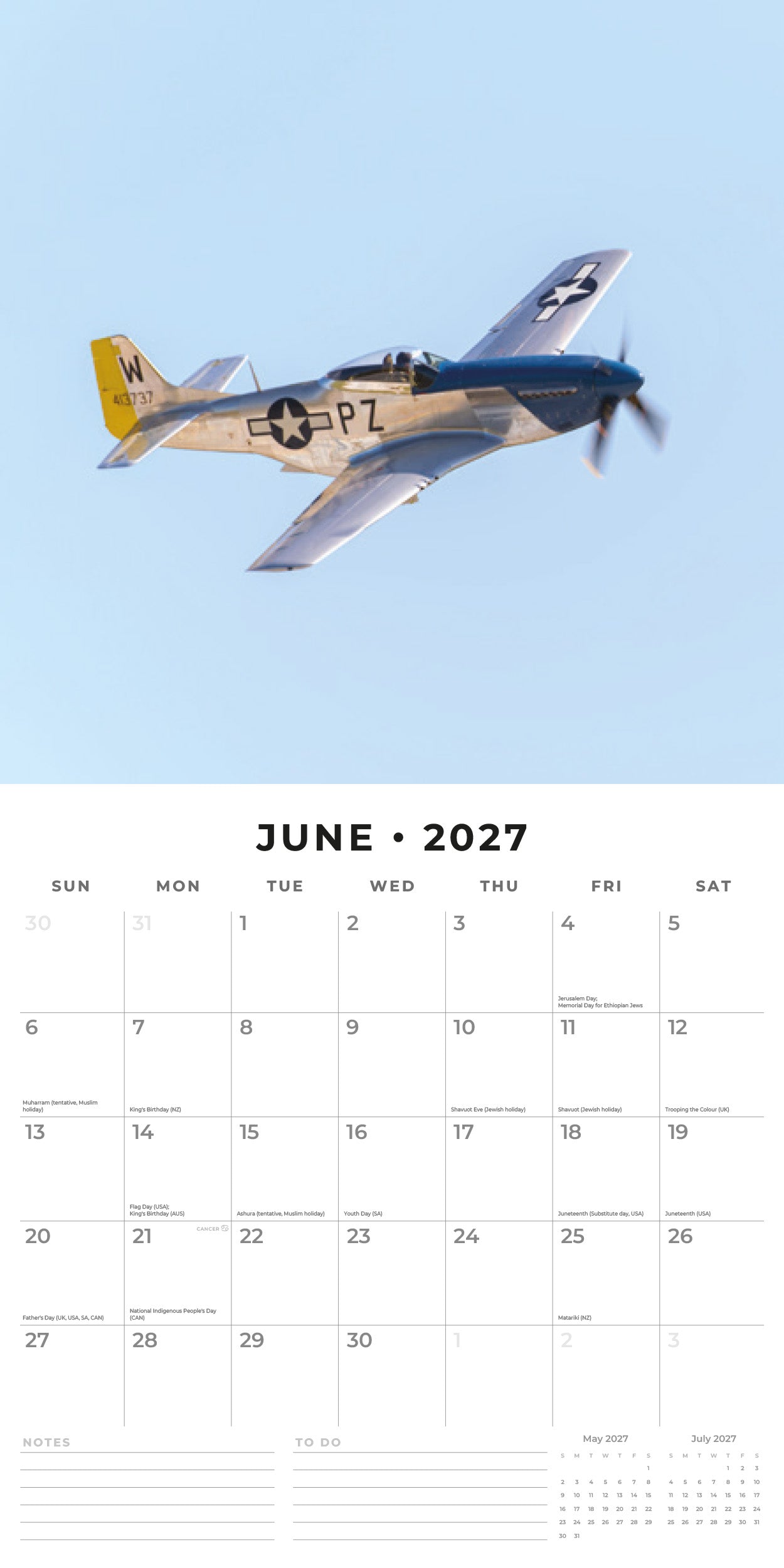 2027 Air Legends - Square Wall Calendar