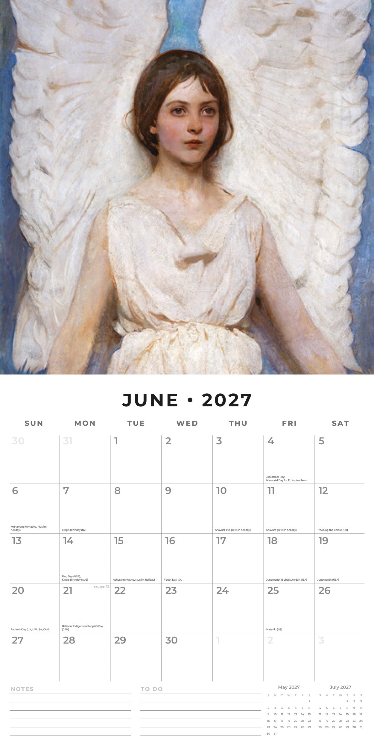 2027 Angels - Square Wall Calendar