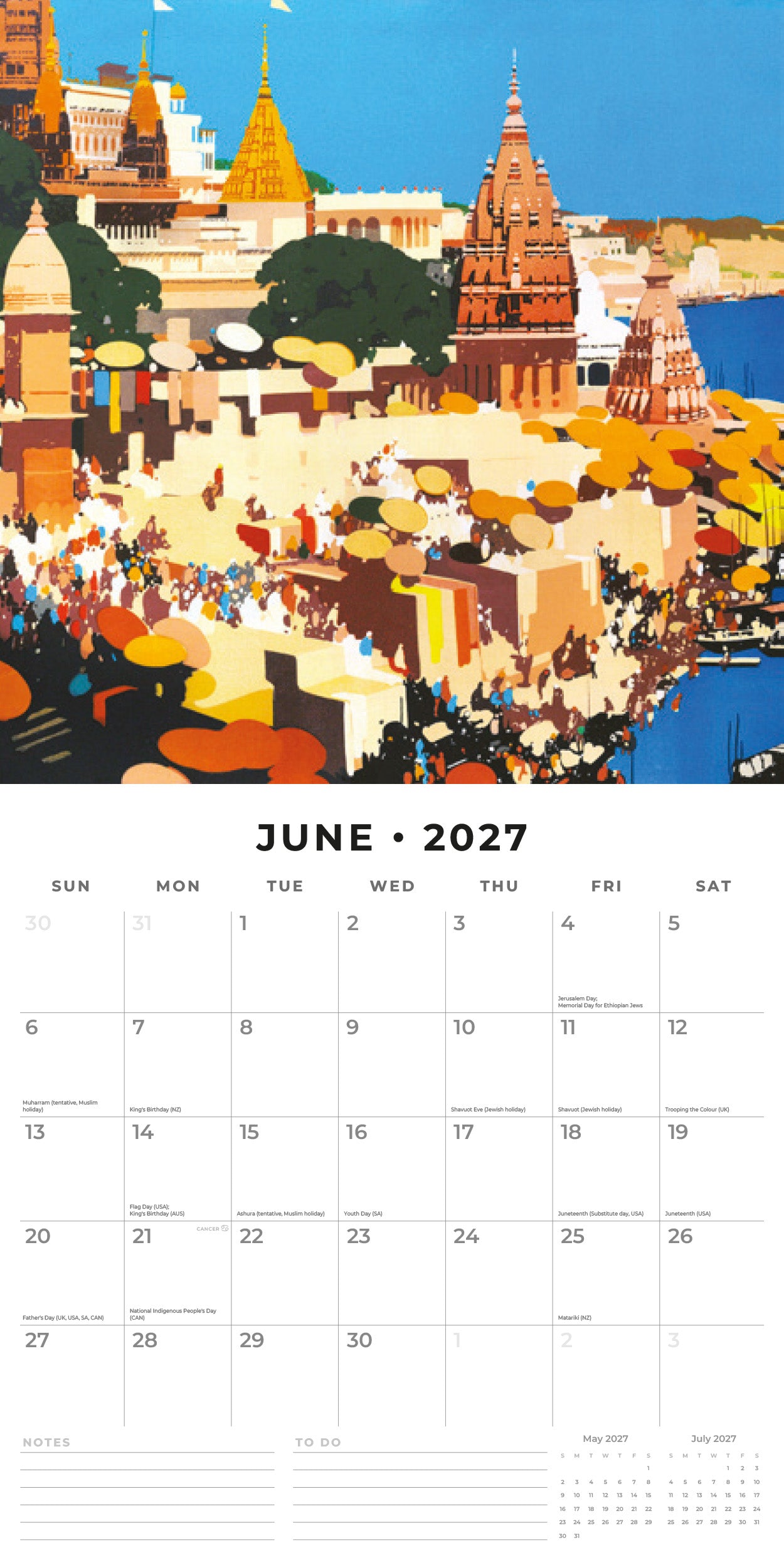 2027 Art Deco - Square Wall Calendar