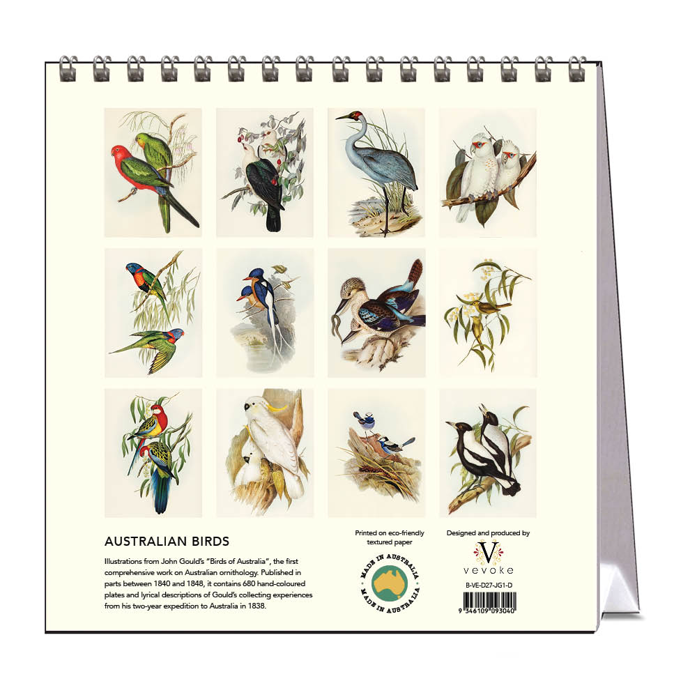 2027 Australian Birds John Gould - Desk Easel Calendar