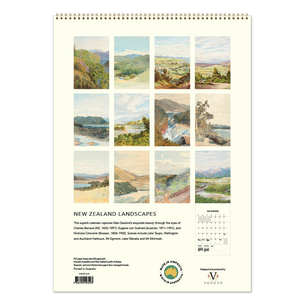 2027 New Zealand Landscapes - Deluxe Wall Calendar