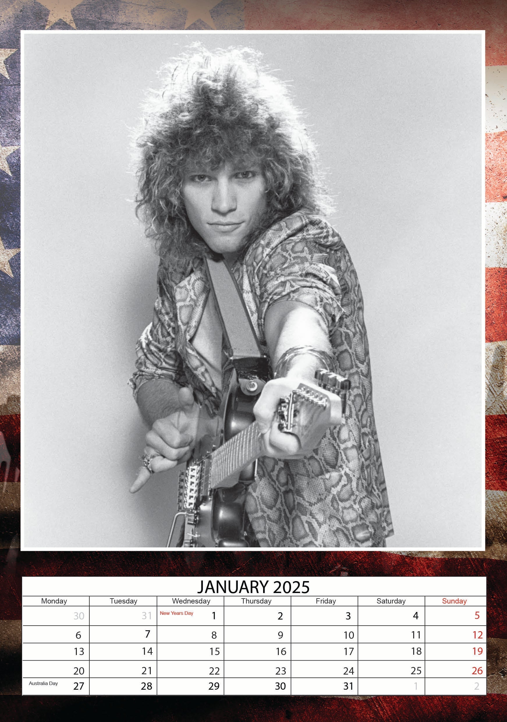 2025 Bon Jovi - A3 Wall Calendar