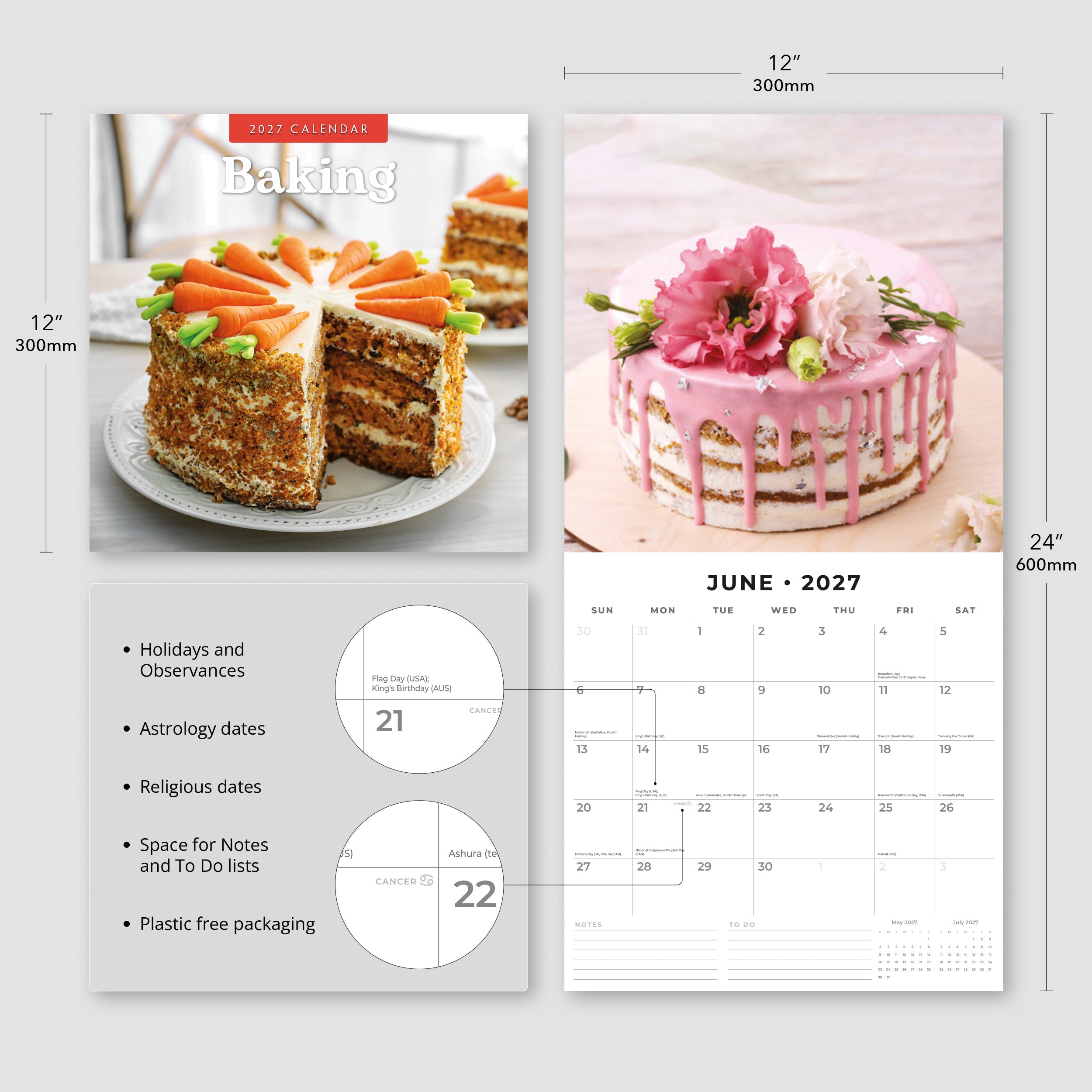 2027 Baking - Square Wall Calendar