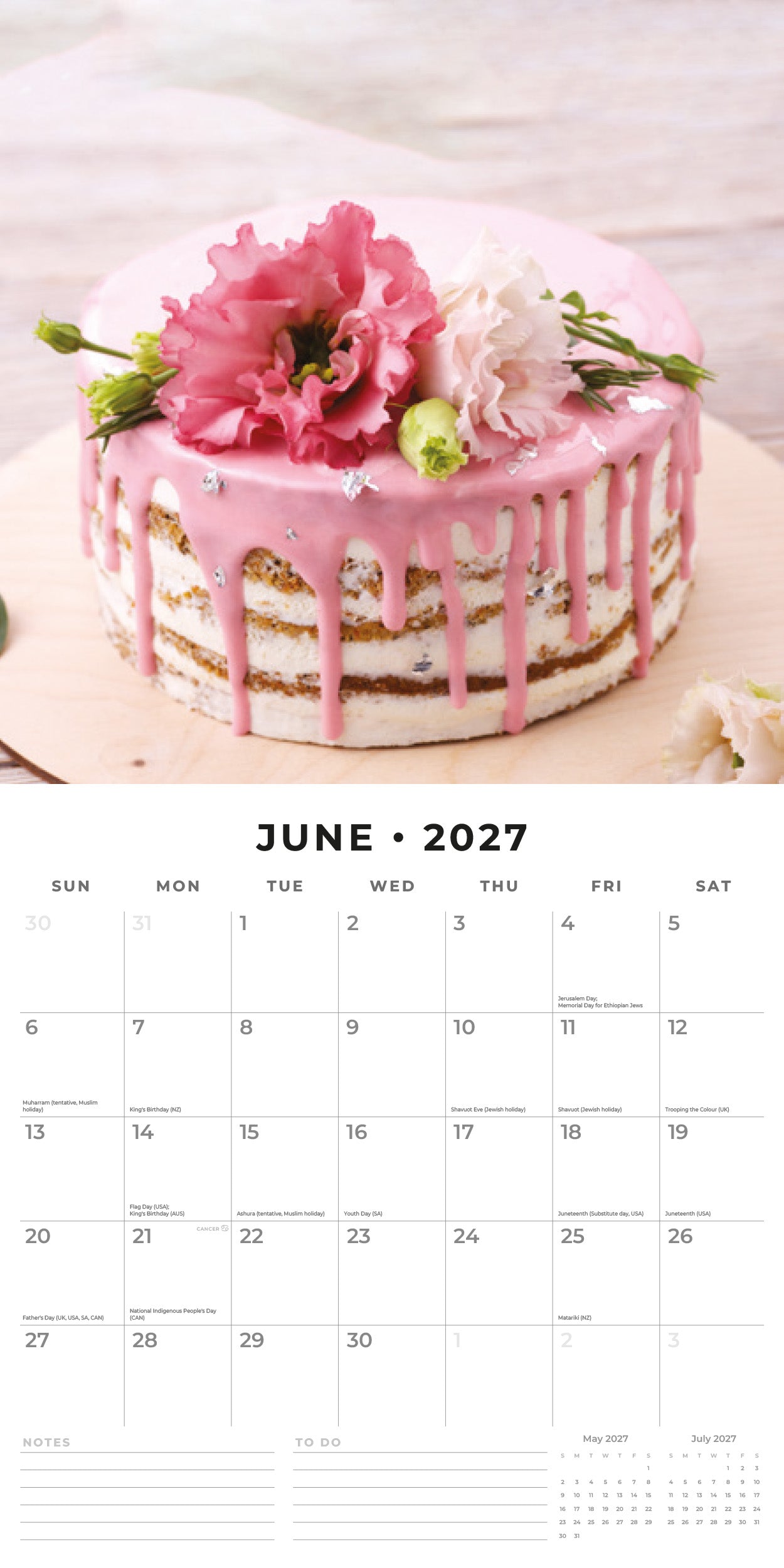 2027 Baking - Square Wall Calendar