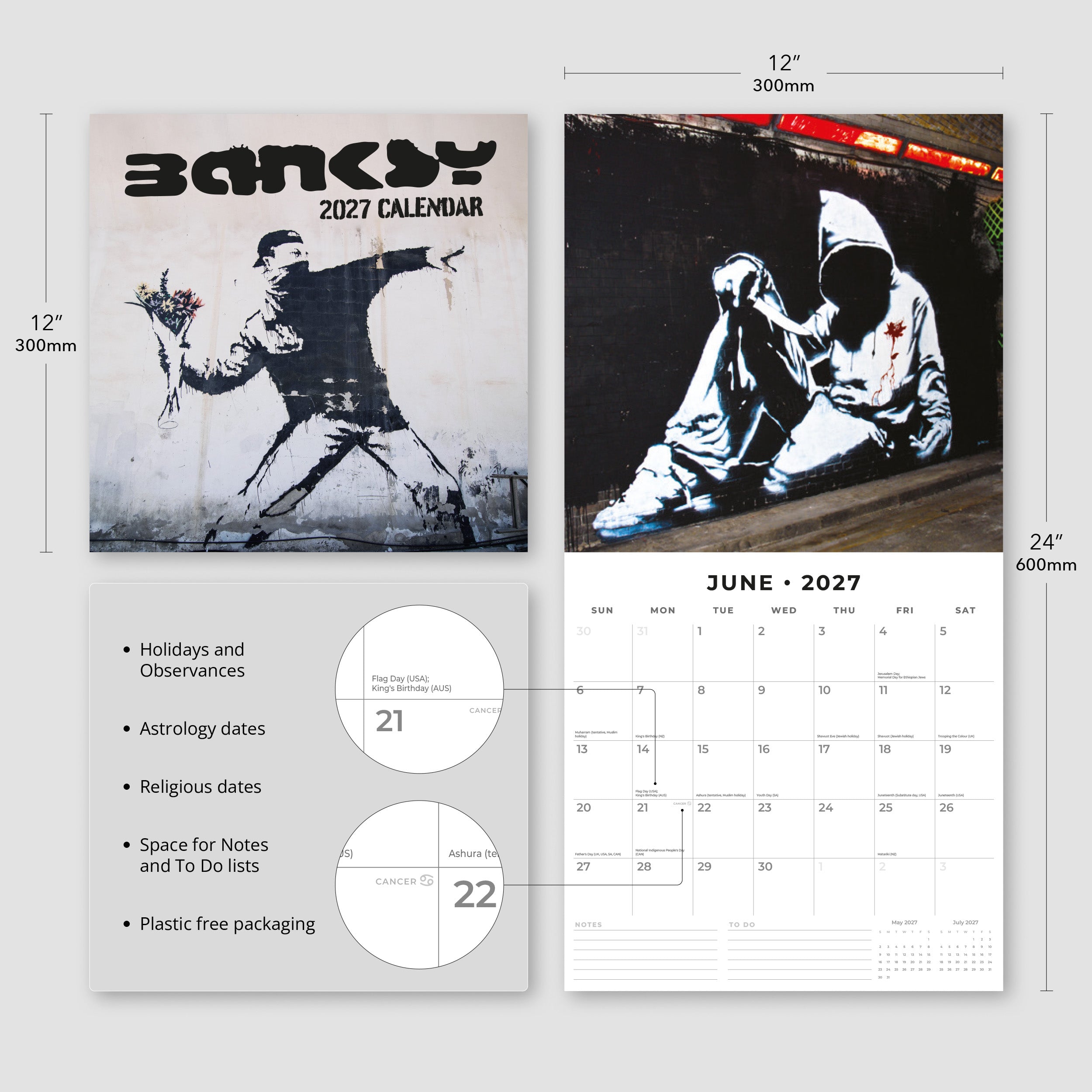 2027 Banksy - Square Wall Calendar