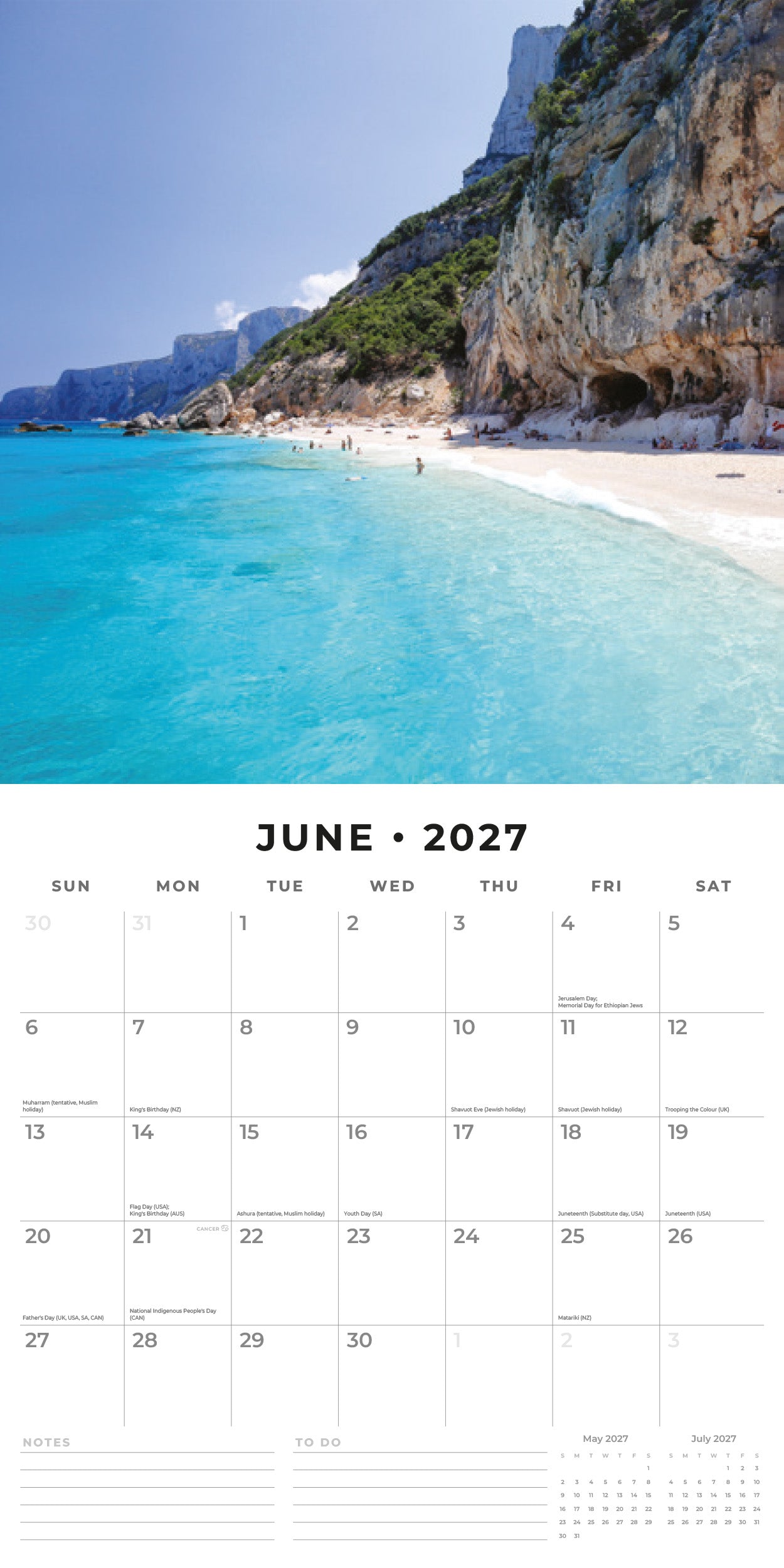 2027 Beach Life - Square Wall Calendar