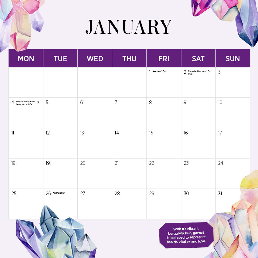2027 Birthstone of the Month  - Square Wall Calendar