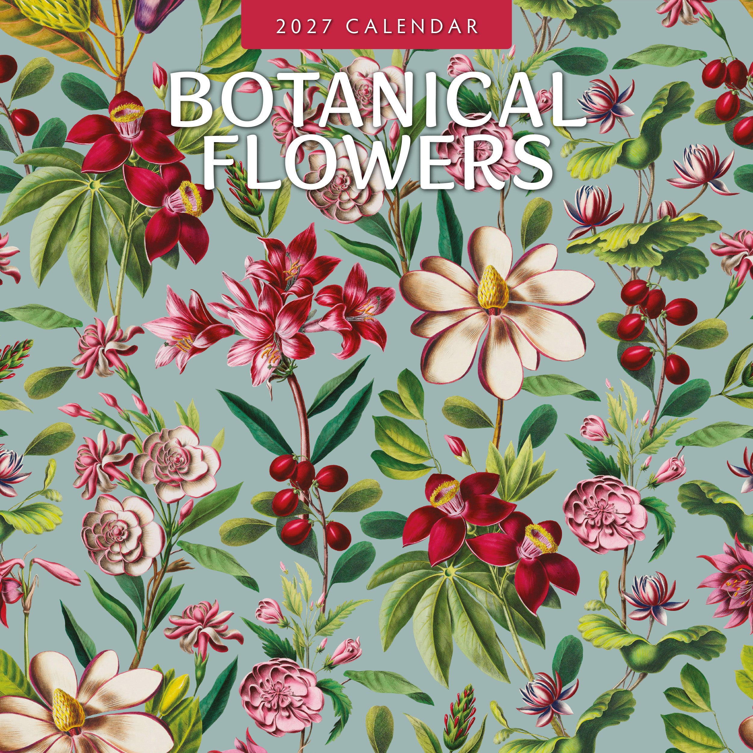 2027 Botanical Flowers - Square Wall Calendar