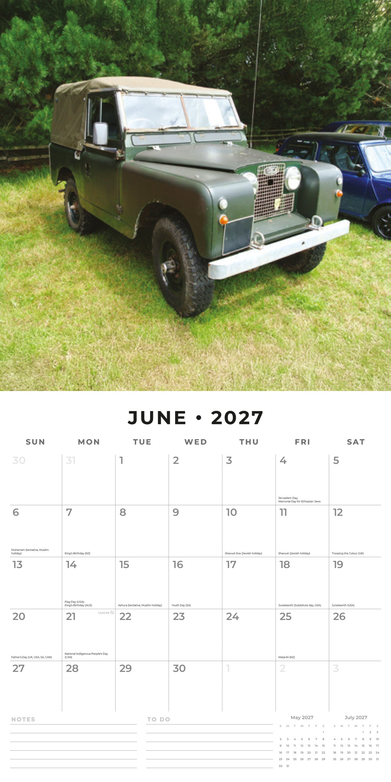 2027 British Classics - Square Wall Calendar