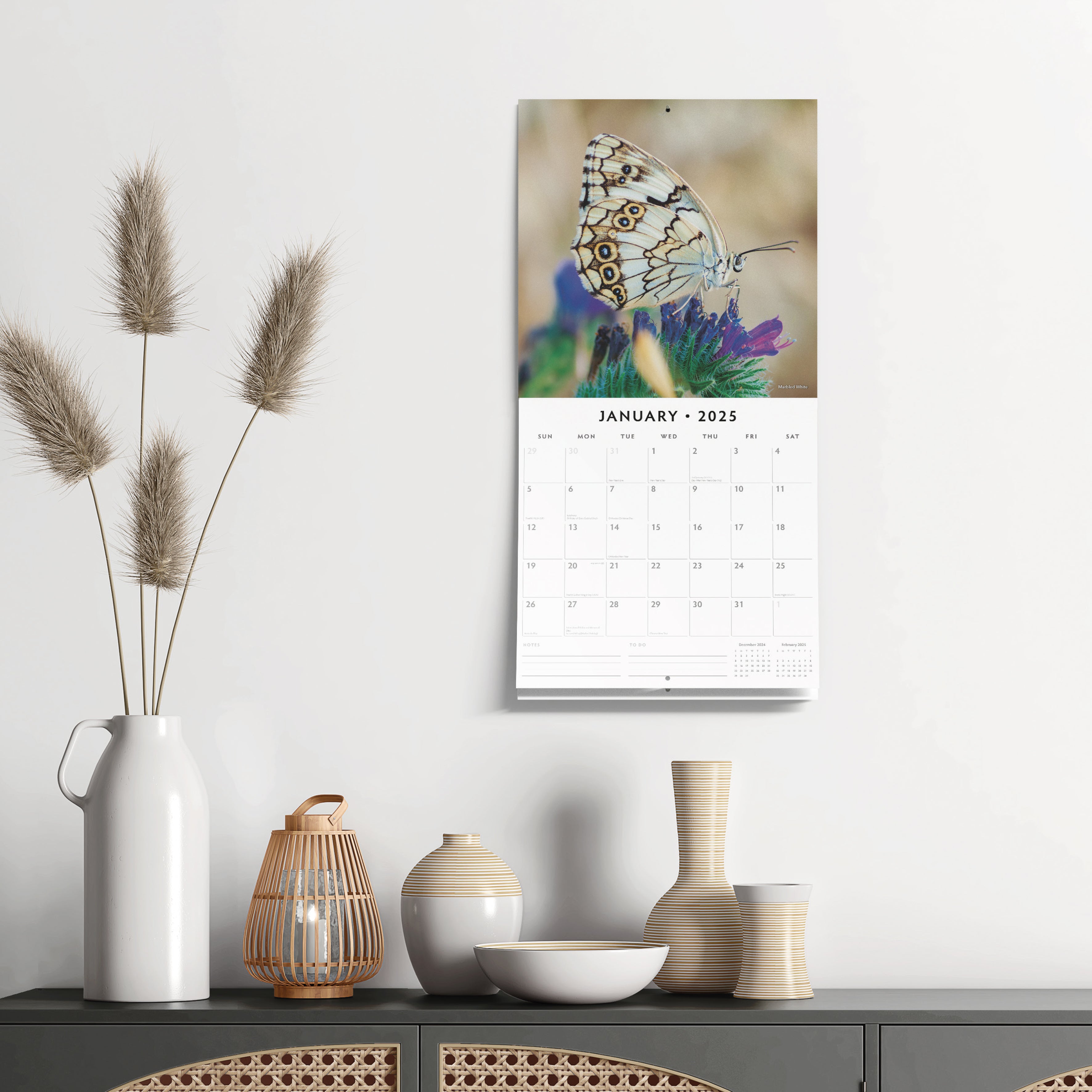 2025 Butterflies - Square Wall Calendar