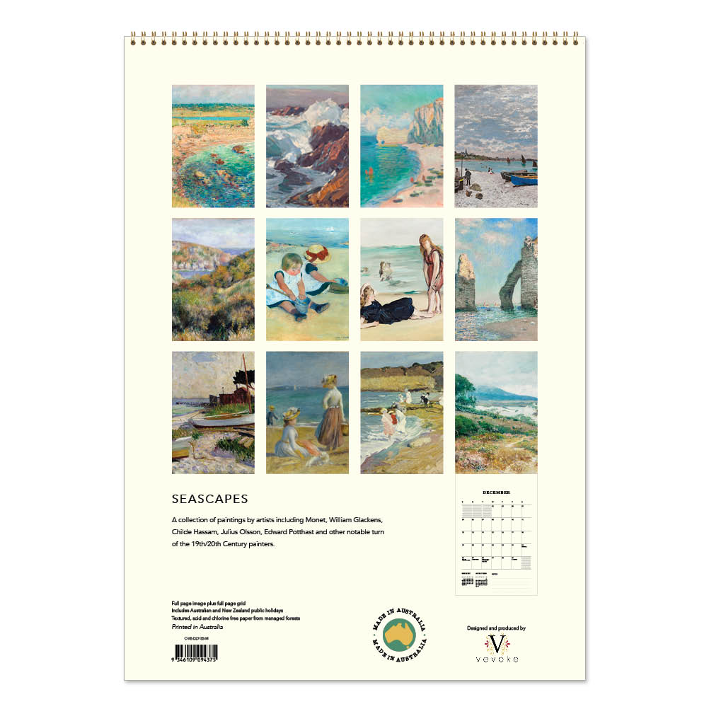 2027 Seascapes - Deluxe Wall Calendar