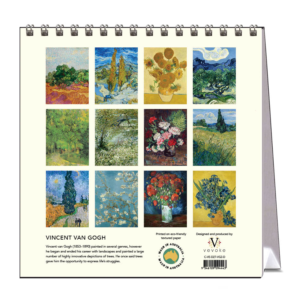 2027 Vincent Van Gogh Trees and Flowers - Desk Easel Calendar