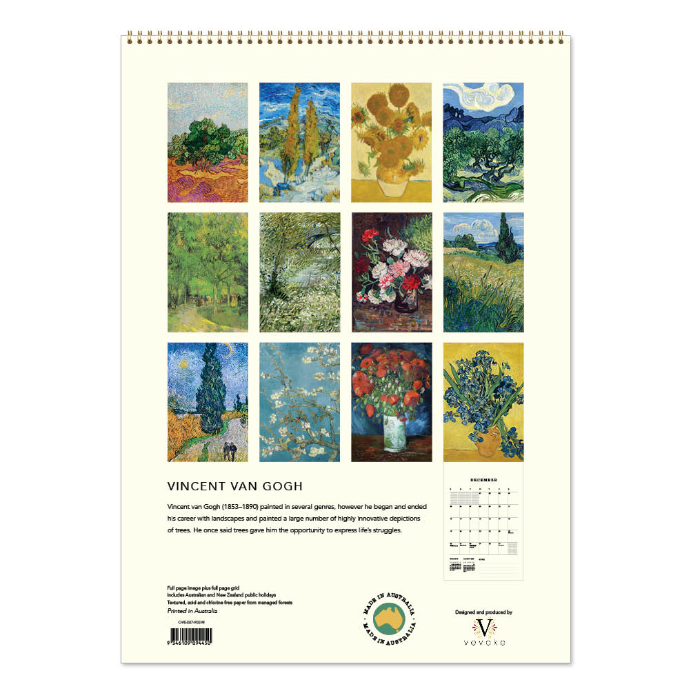 2027 Vincent Van Gogh Trees and Flowers - Deluxe Wall Calendar