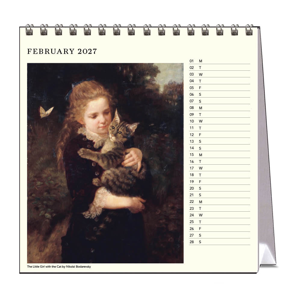 2027 Women with Cats - Desk Easel Calendar