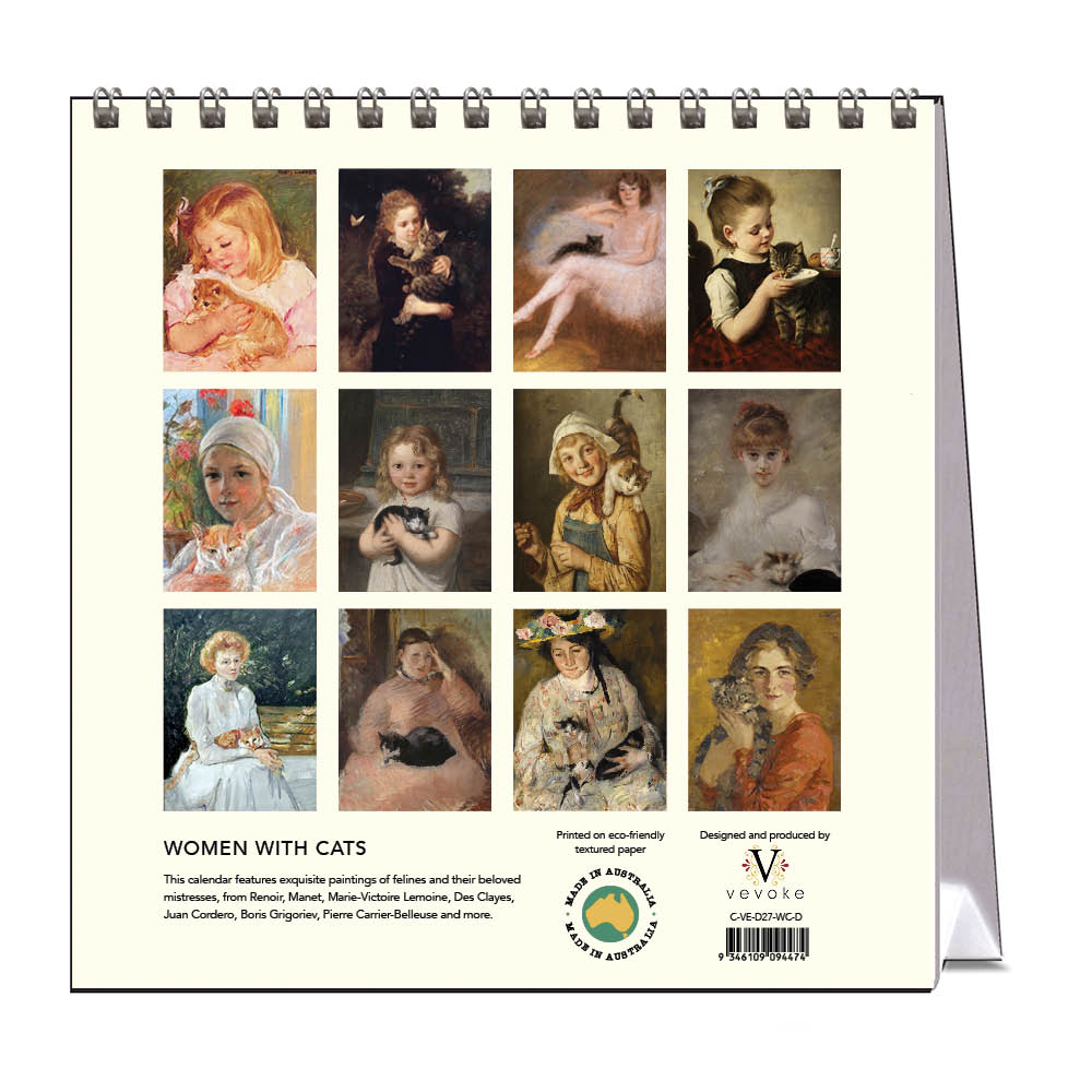 2027 Women with Cats - Desk Easel Calendar