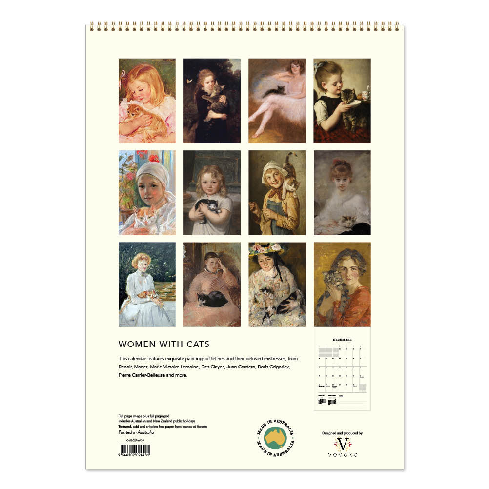 2027 Women with Cats - Deluxe Wall Calendar