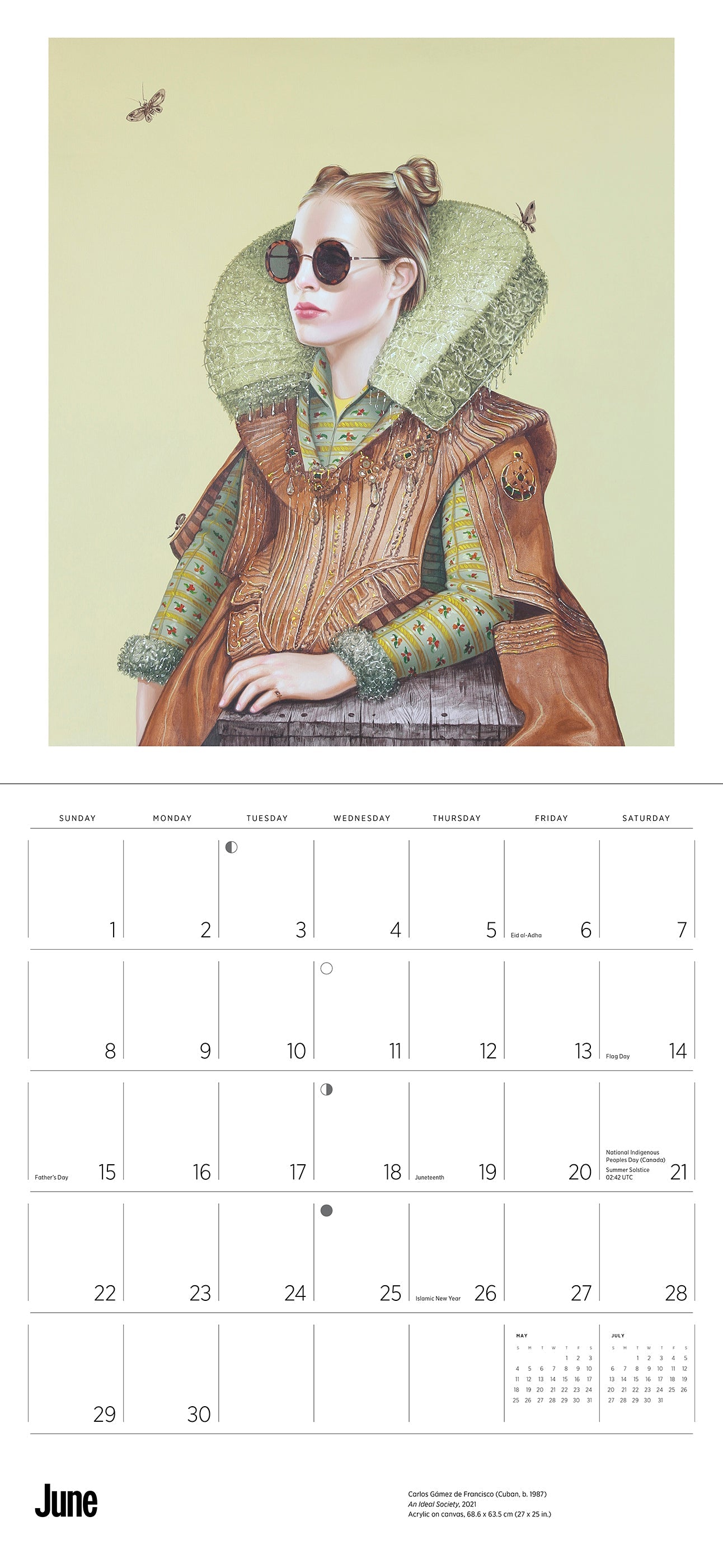 2025 Carlos G mez De Francisco: Girl With Sunglasses - Square Wall Calendar