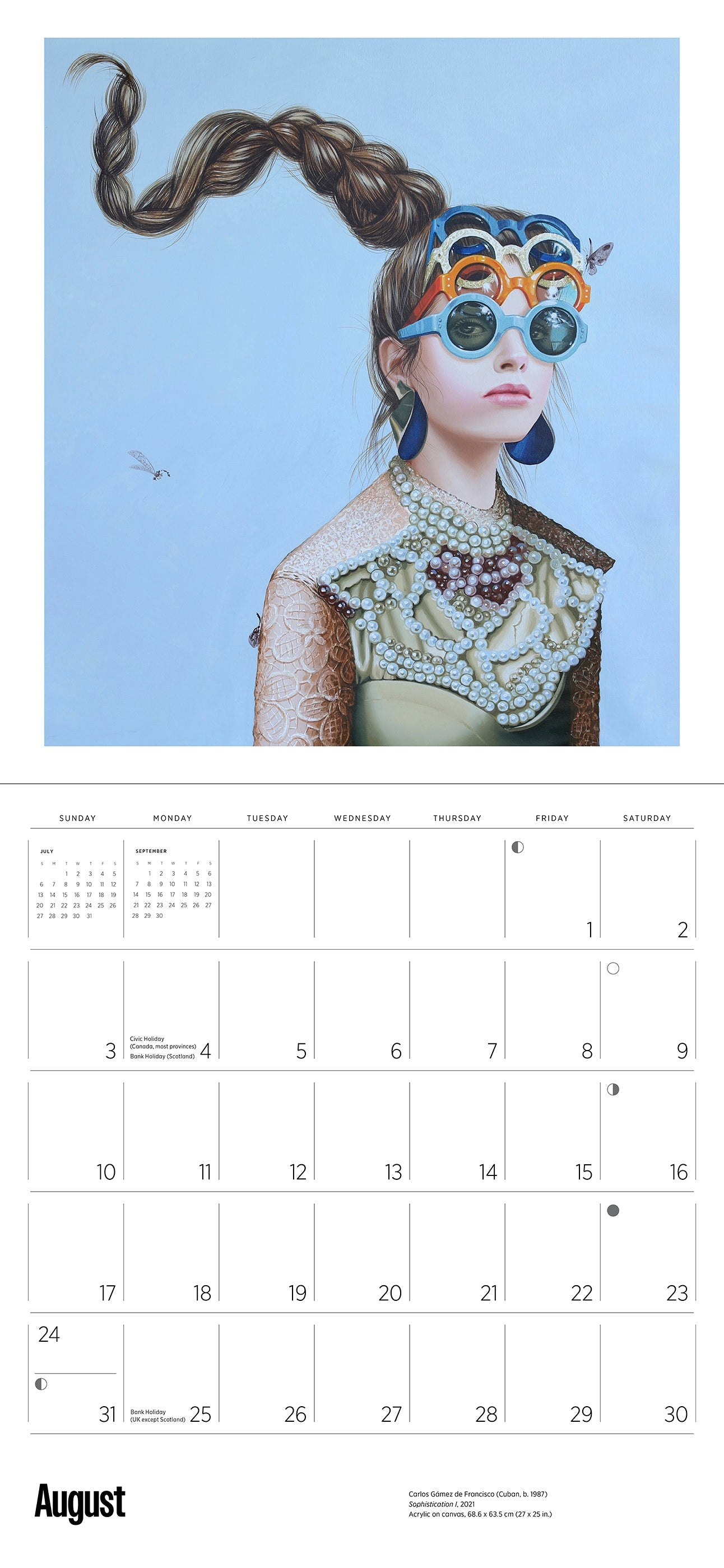 2025 Carlos G mez De Francisco: Girl With Sunglasses - Square Wall Calendar