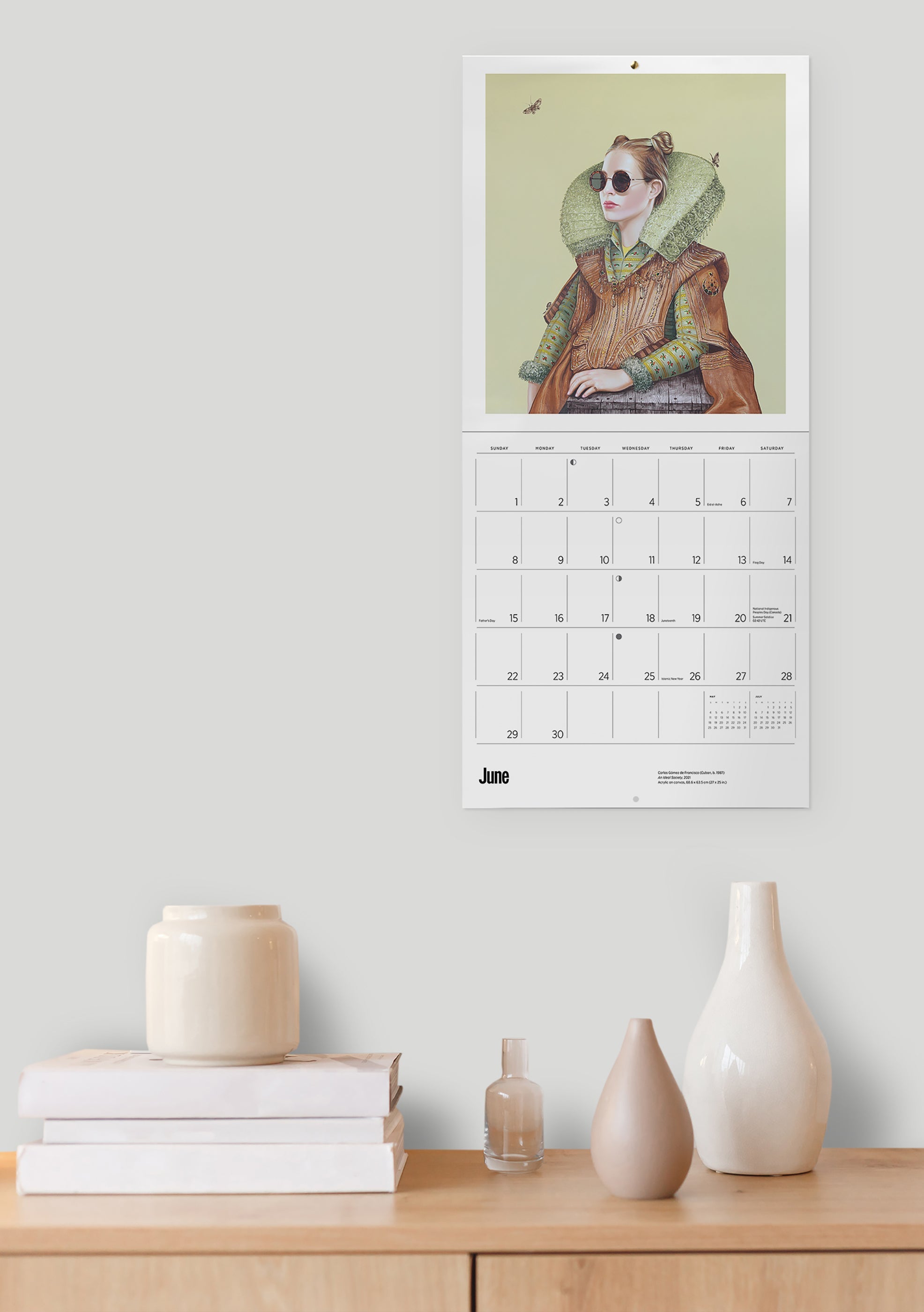 2025 Carlos G mez De Francisco: Girl With Sunglasses - Square Wall Calendar