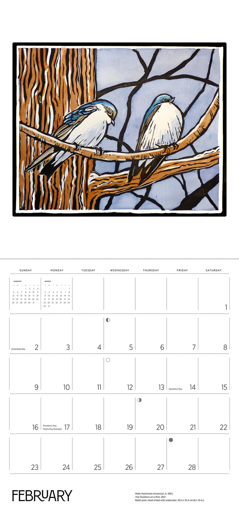 2025 Molly Hashimoto: Birds - Square Wall Calendar