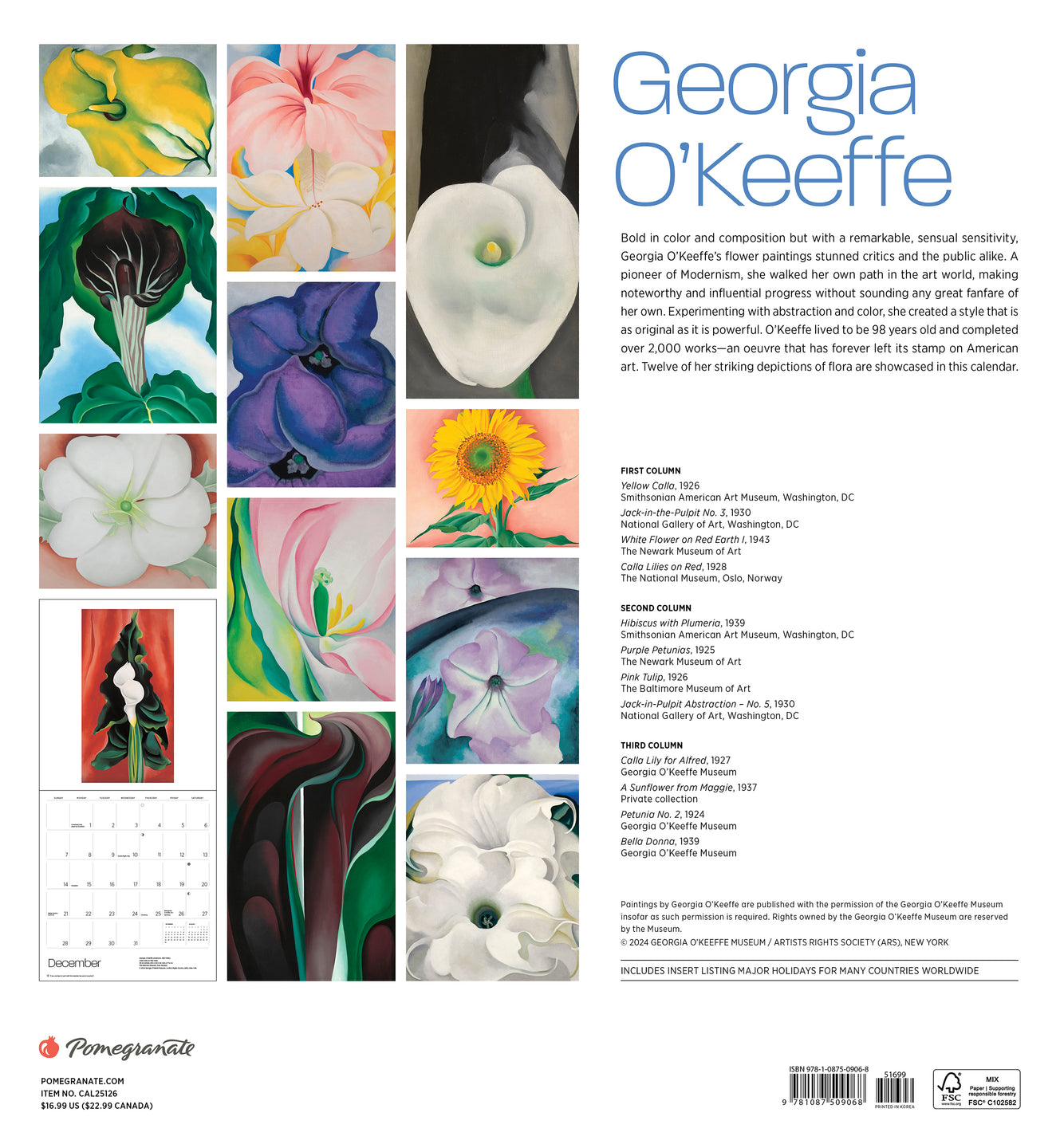 2025 Georgia O'Keeffe v2 - Square Wall Calendar