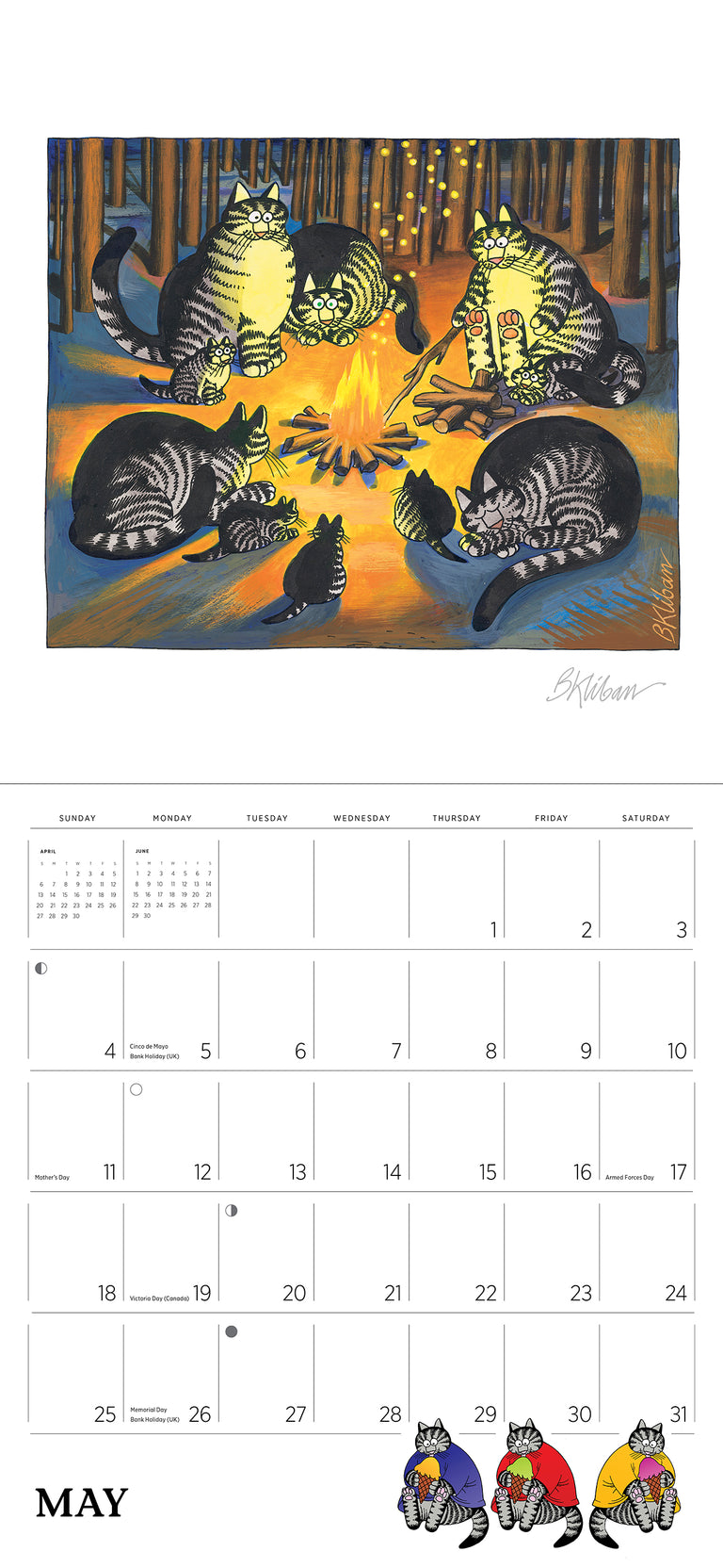 2025 B. Kliban: CatCalendar - Square Wall Calendar