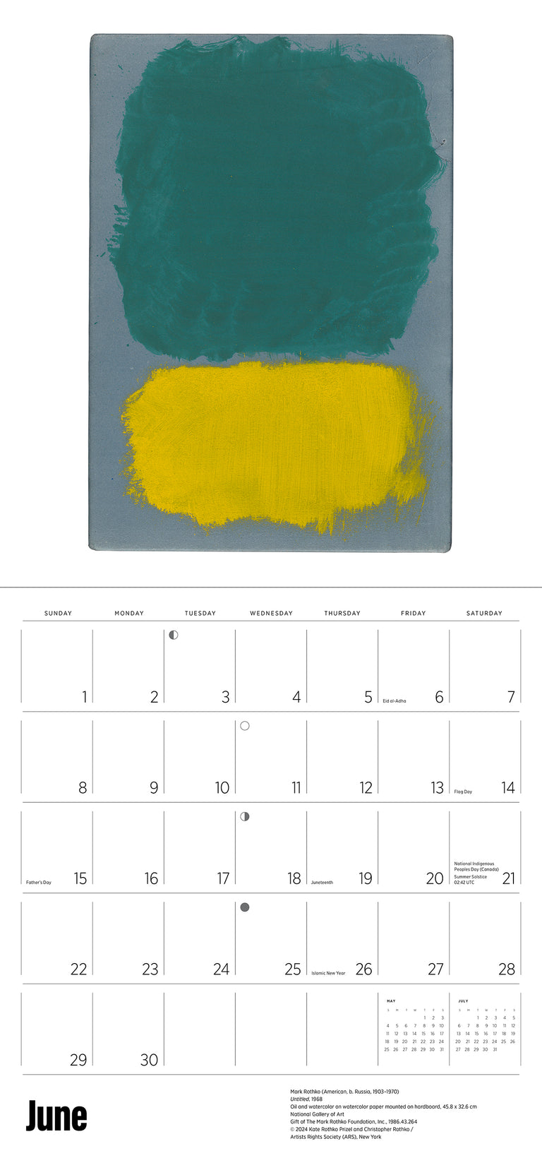 2025 Rothko - Square Wall Calendar