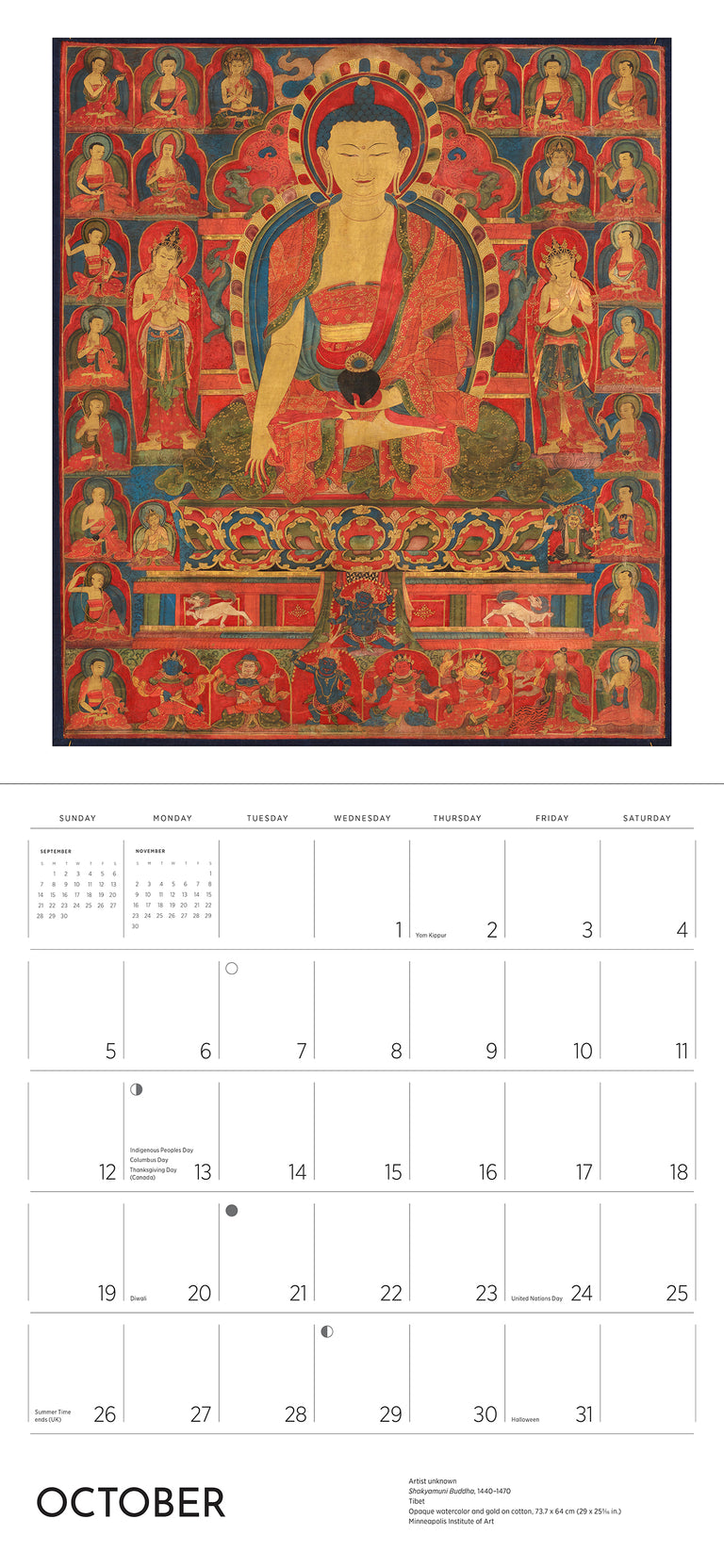 2025 Enlightenment: Buddhist Paintings - Square Wall Calendar