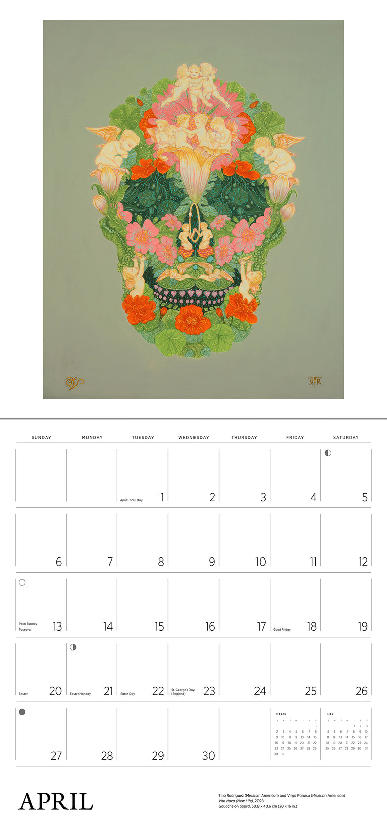 2025 Day Of The Dead: The Skull Paintings Of Tino Rodriguez and Virgo Paraiso - Square Wall Calendar