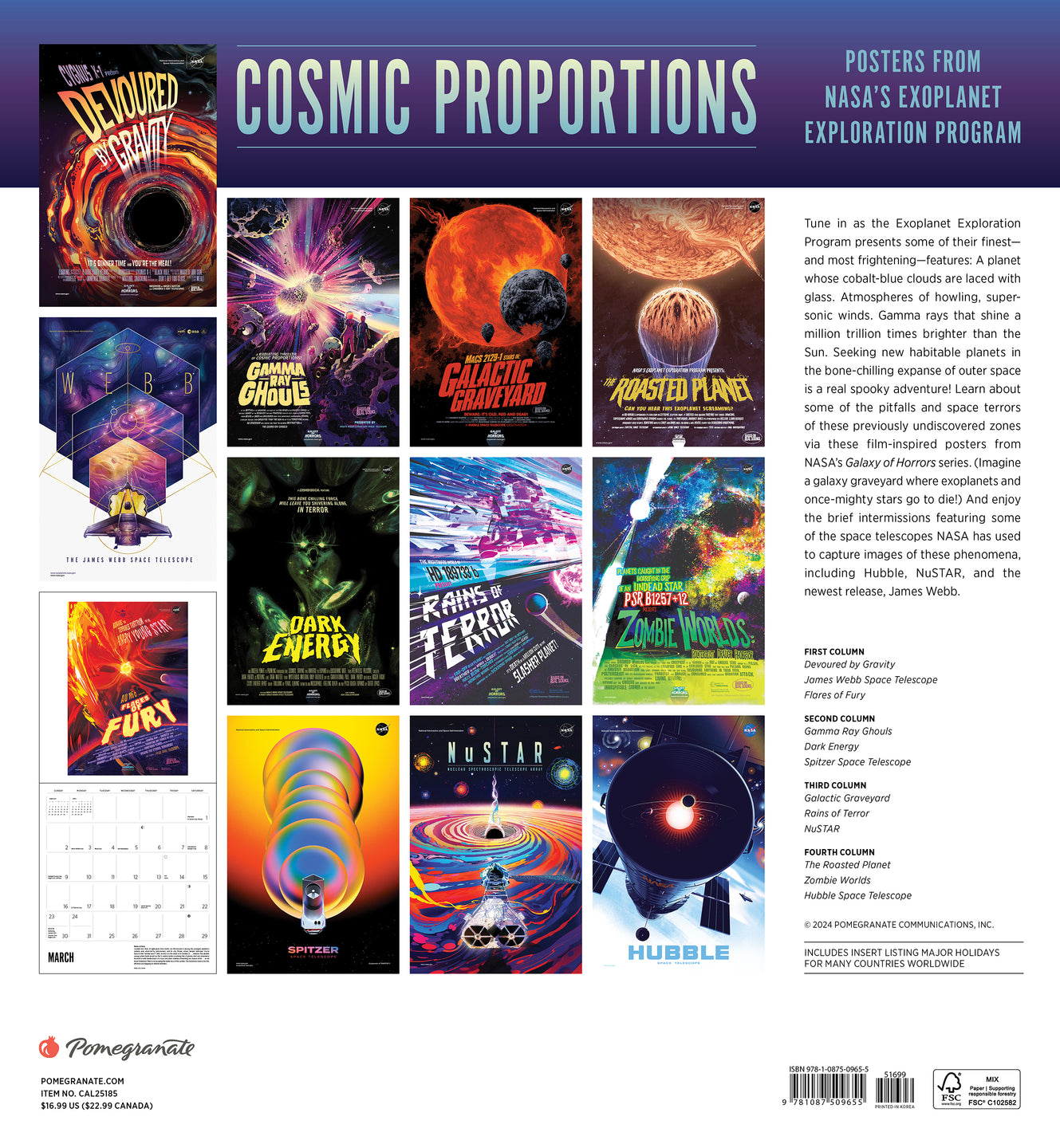 2025 Cosmic Proportions: Posters From NASA s Exoplanet Exploration Program - Square Wall Calendar