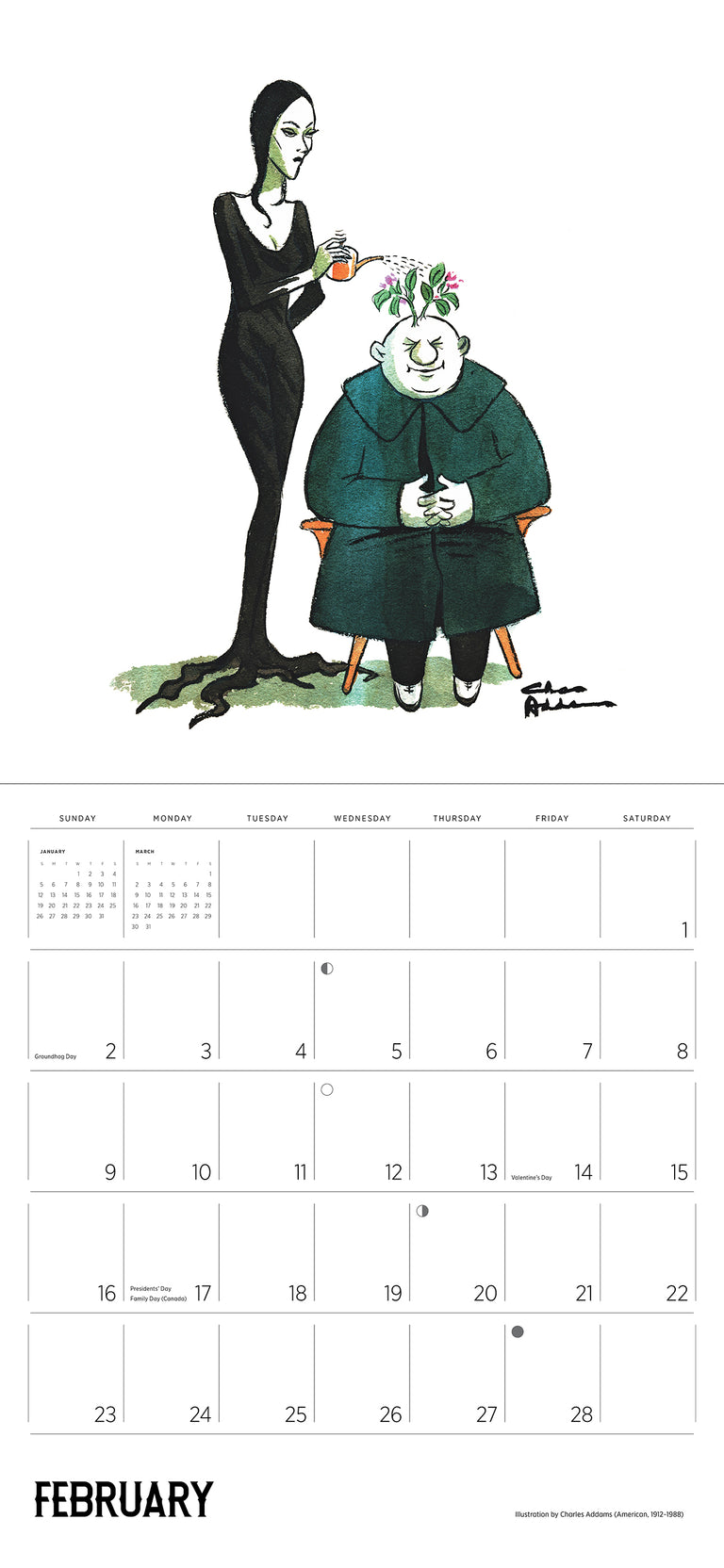 2025 Charles Addams: The Addams Family - Square Wall Calendar