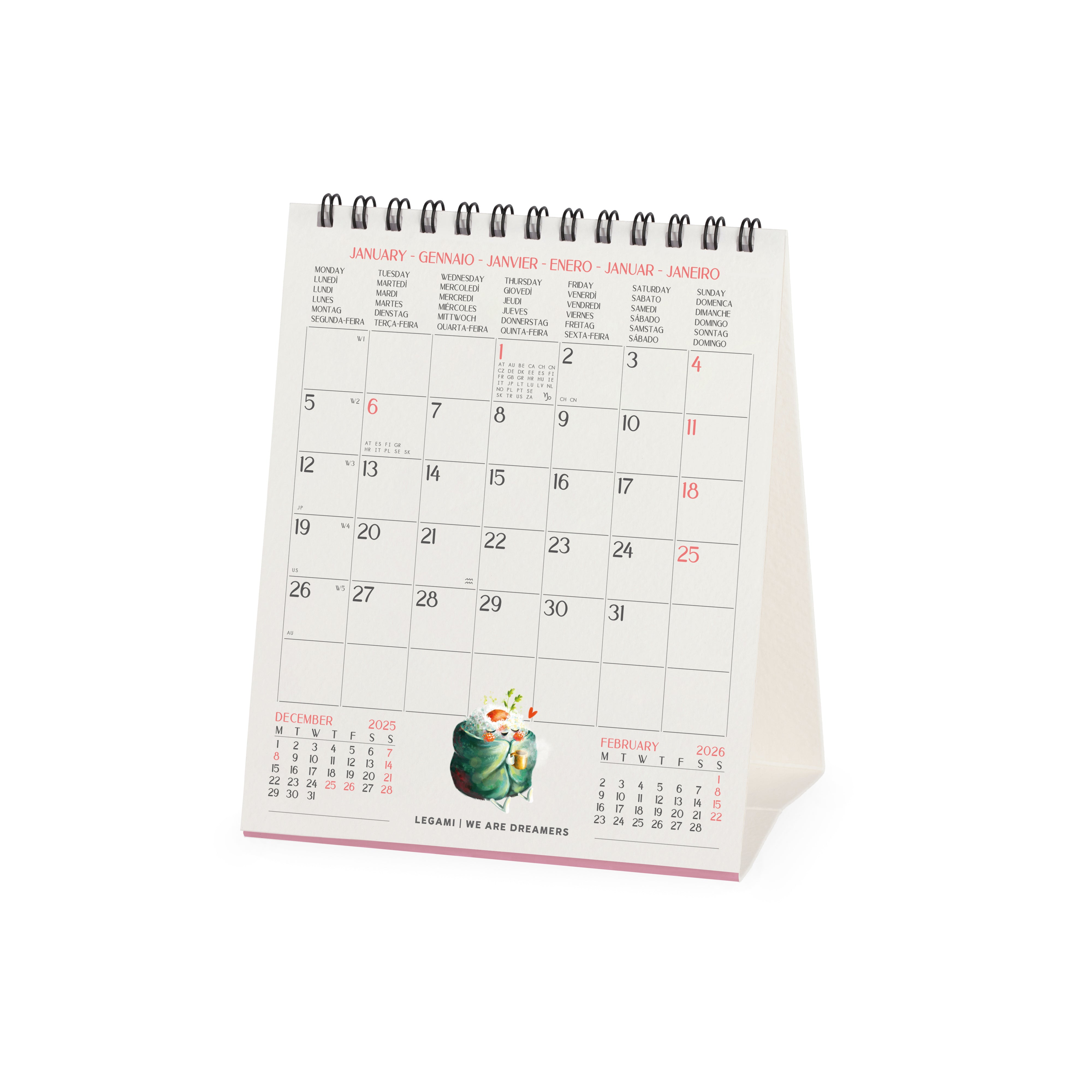 2026 Good Vibes Only - Desk Easel Calendar