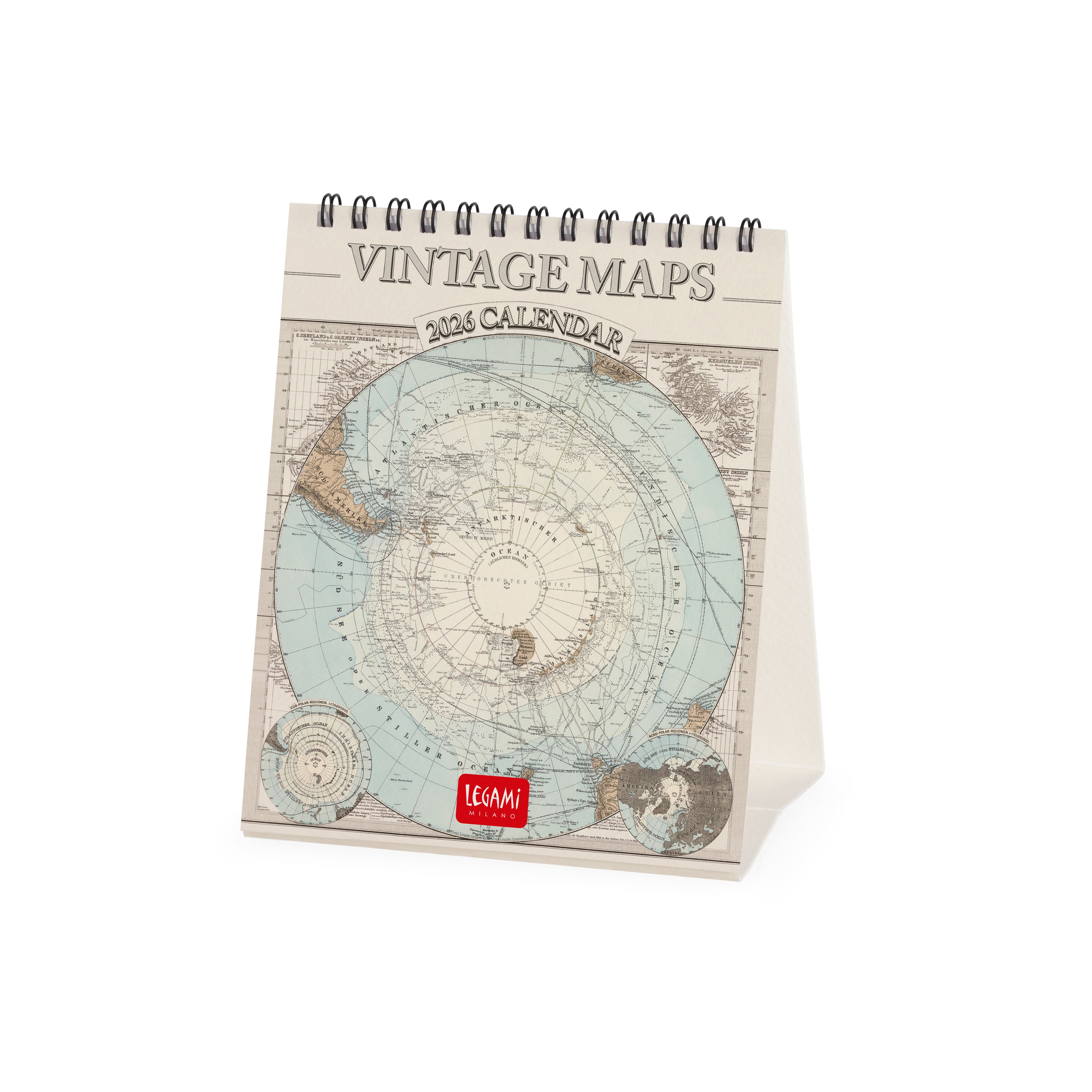2026 Vintage Maps - Desk Easel Calendar