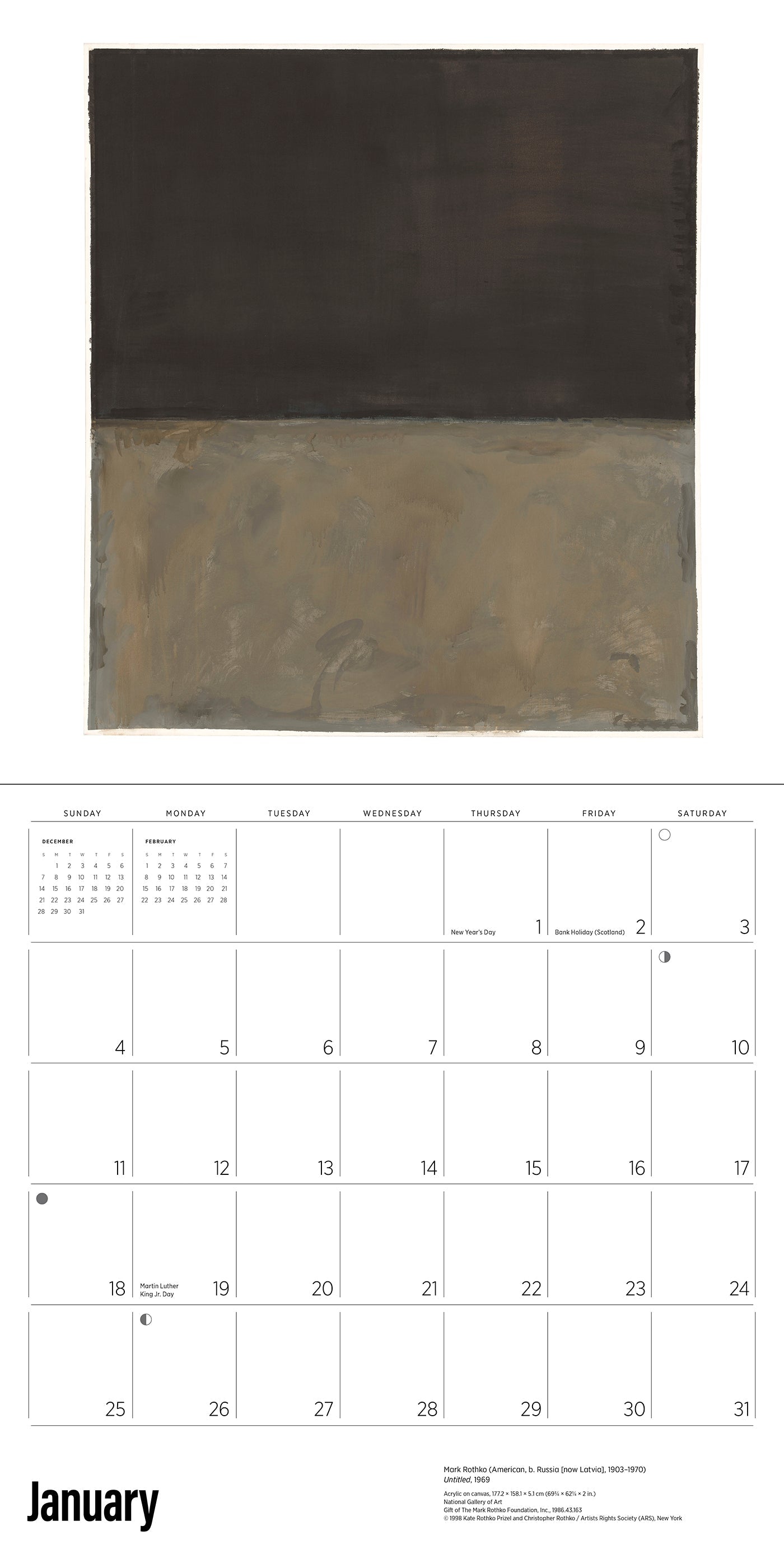 2026 Rothko - Square Wall Calendar