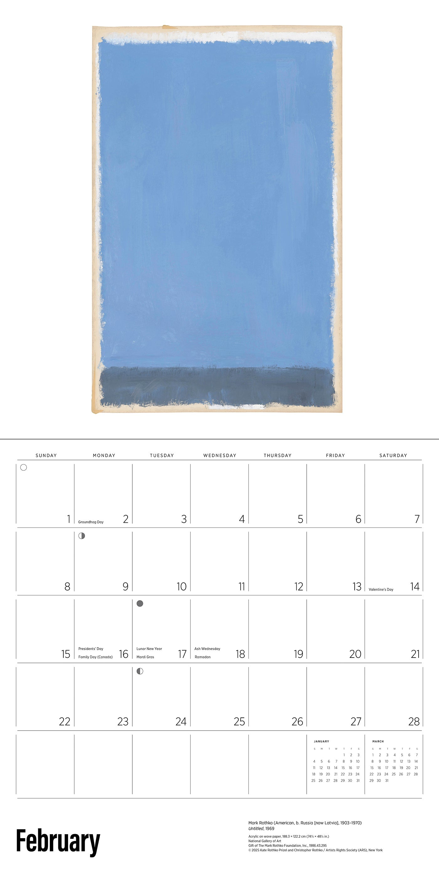 2026 Rothko - Square Wall Calendar