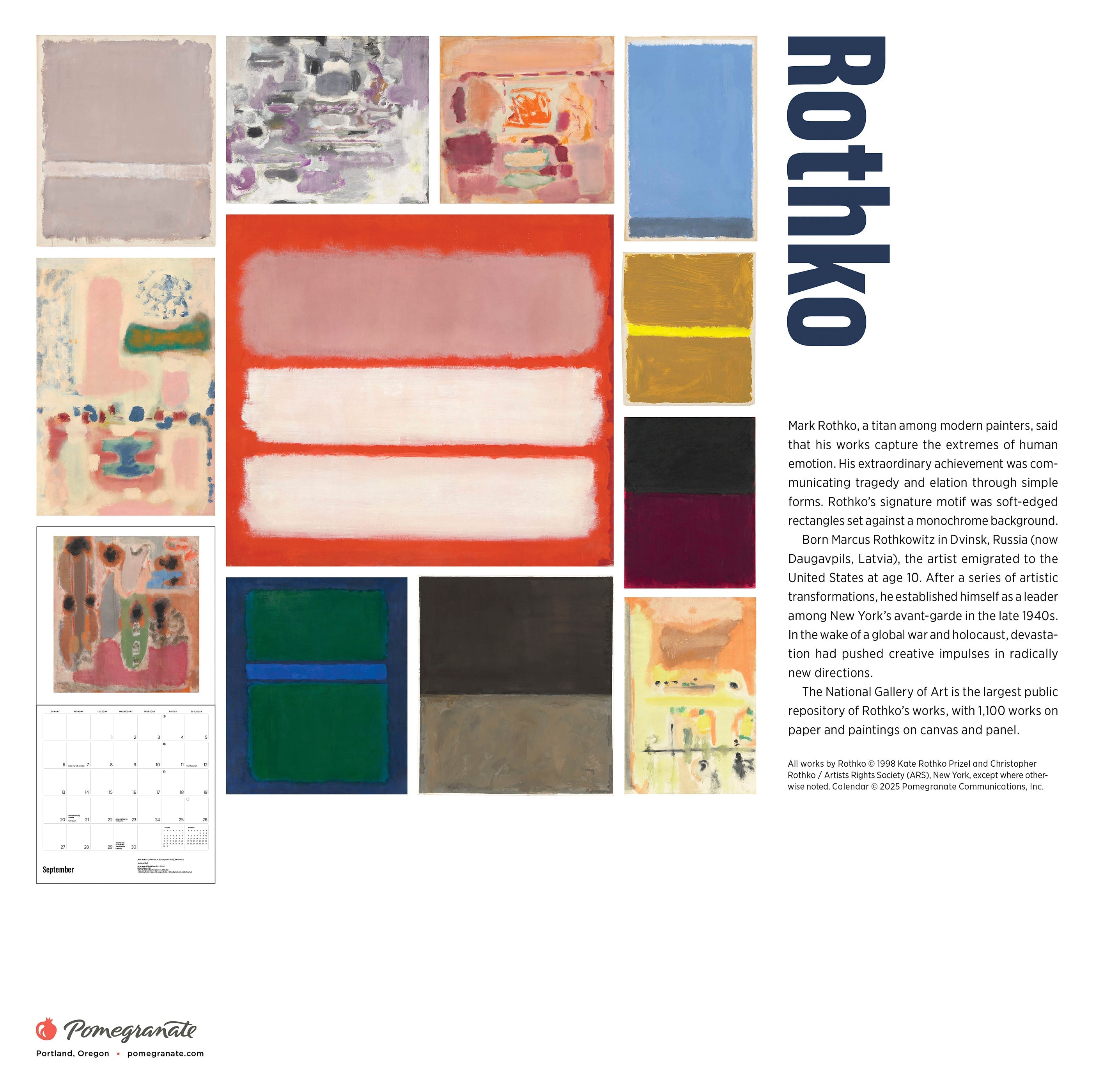 2026 Rothko - Square Wall Calendar