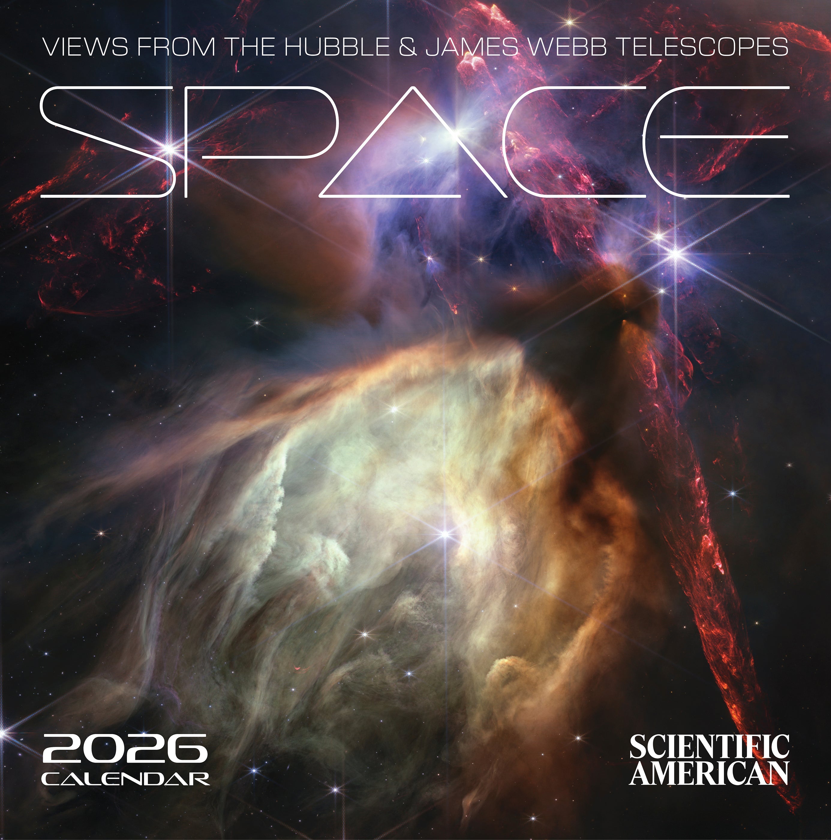 2026 Space: Views from the Hubble and James Webb Telescopes - Square Wall Calendar