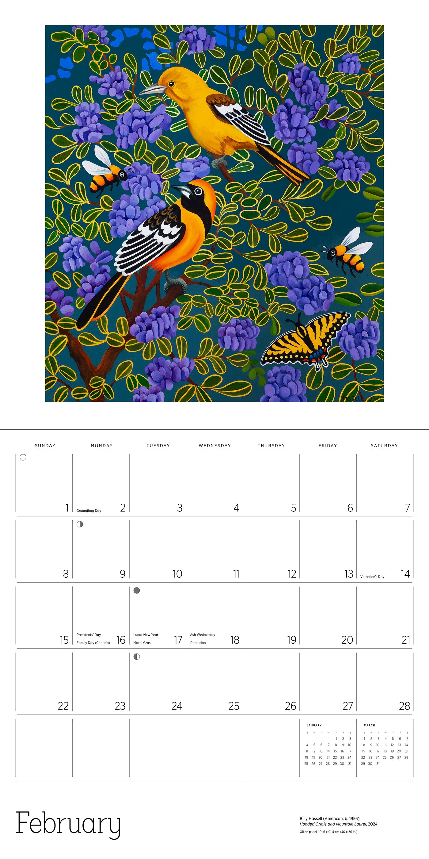 2026 In the Wild: The Art of Billy Hassell - Square Wall Calendar