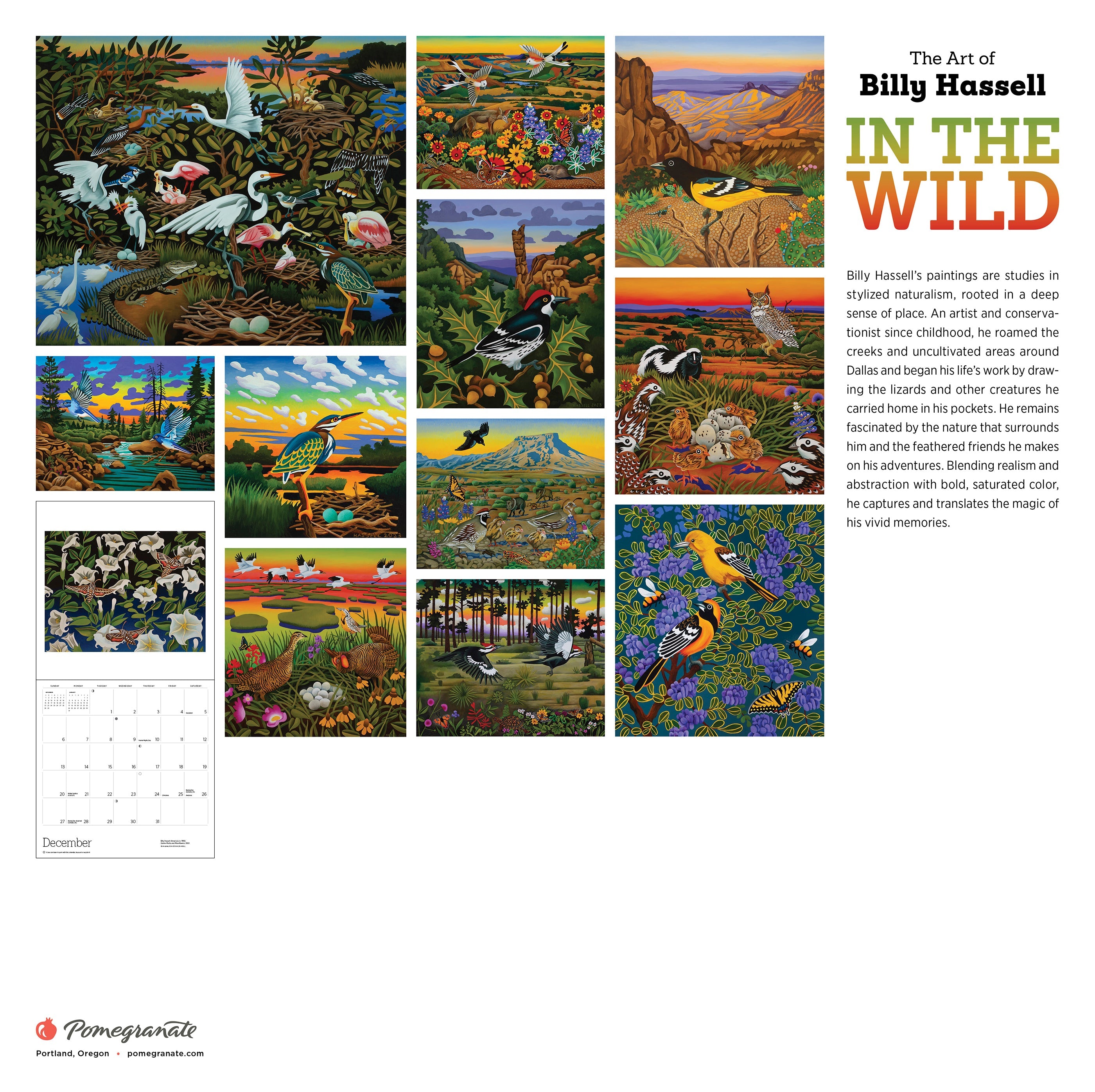 2026 In the Wild: The Art of Billy Hassell - Square Wall Calendar