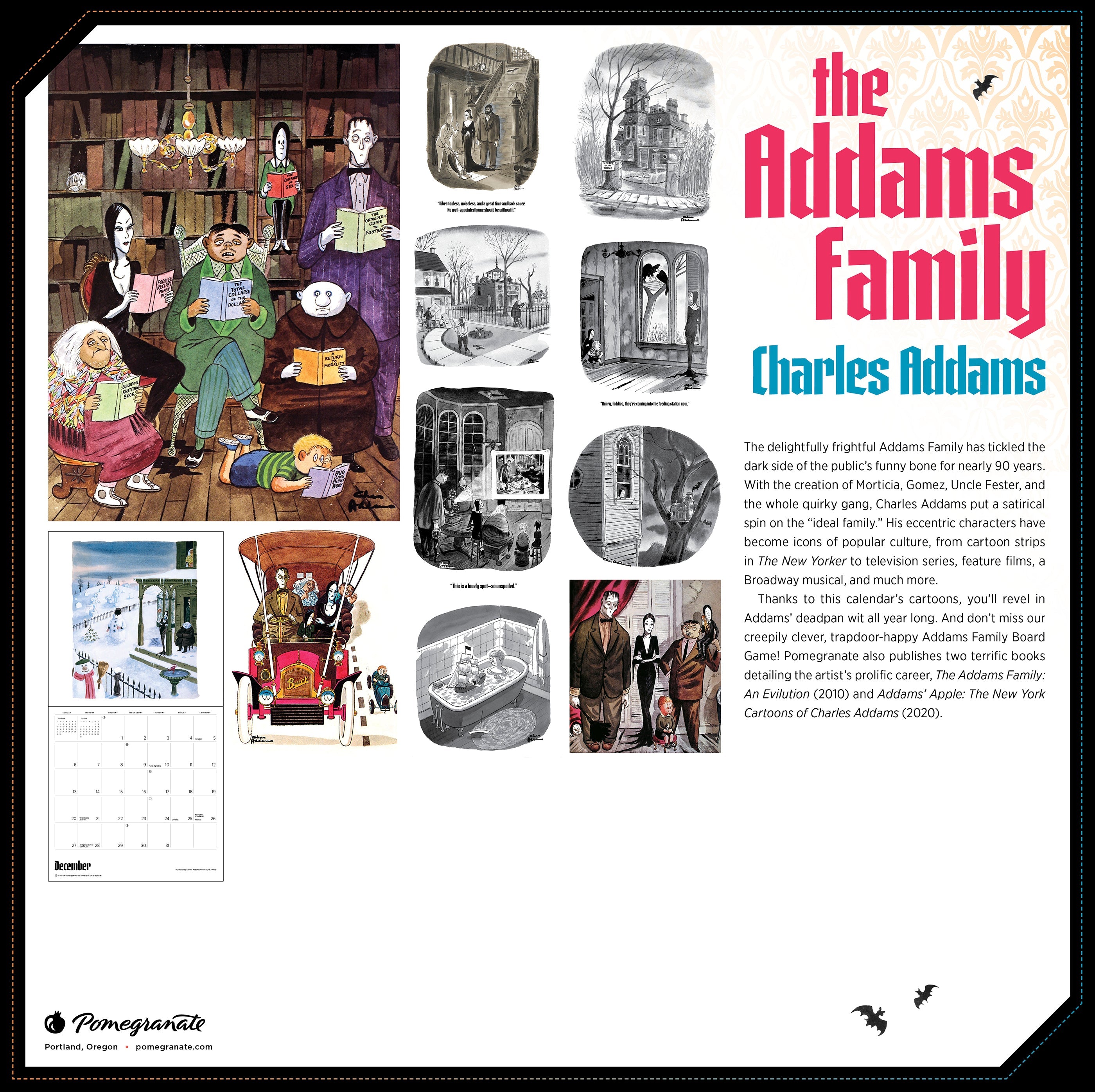 2026 Charles Addams: The Addams Family - Square Wall Calendar