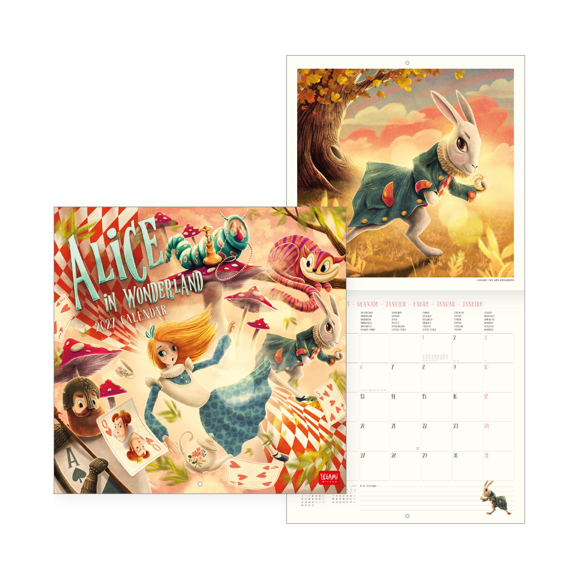 2027 Alice In Wonderland - Square Wall Calendar