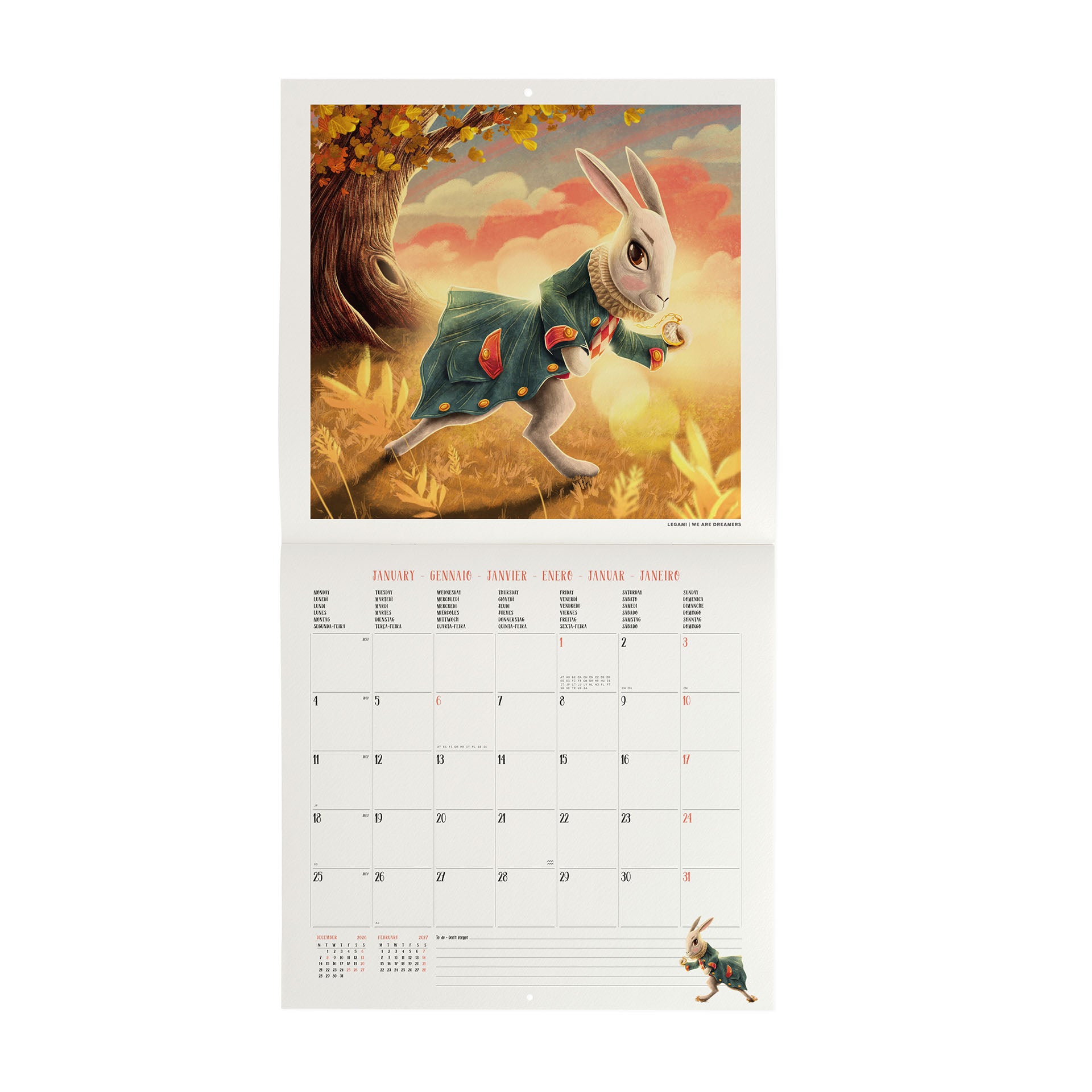 2027 Alice In Wonderland - Square Wall Calendar