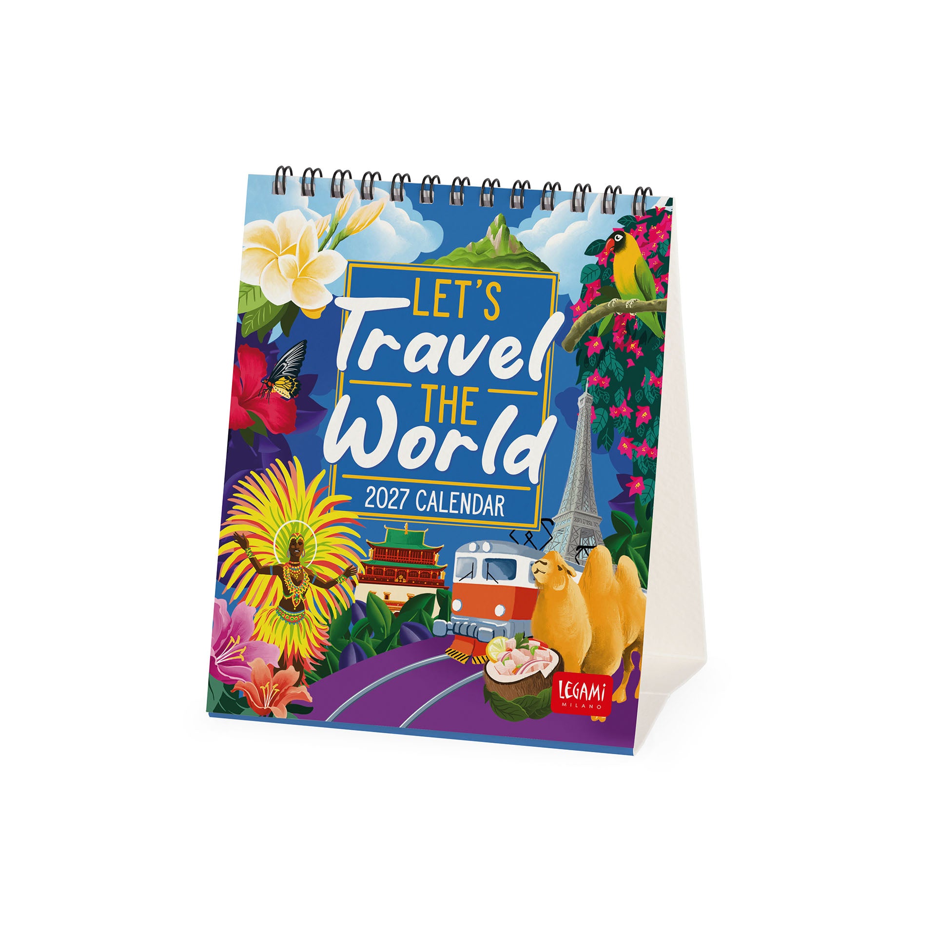 2027 Let's Travel the World - Desk Easel Calendar