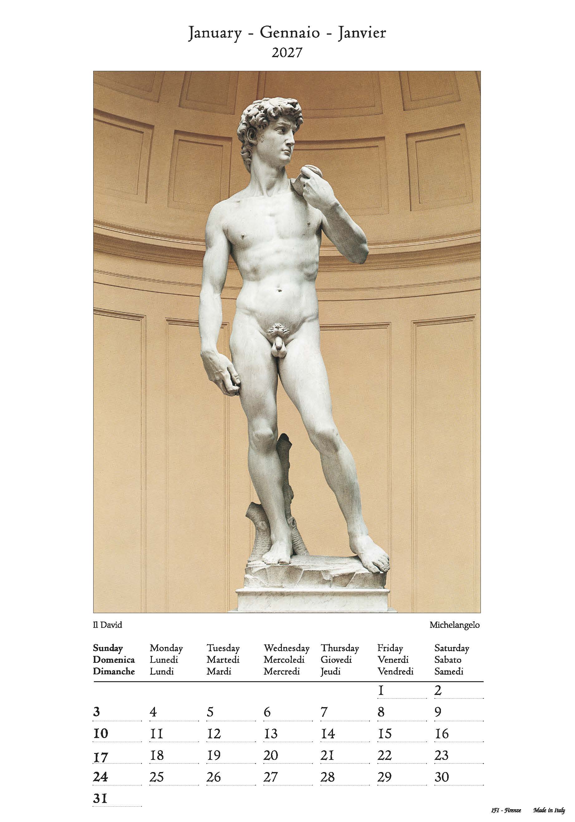 2027 Capolavori di Firenze - Deluxe Wall Calendar